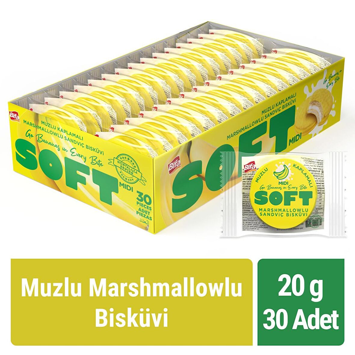 Bifa Soft Muzlu Marshmallowlu Bisküvi 20 gr x 30 Adet