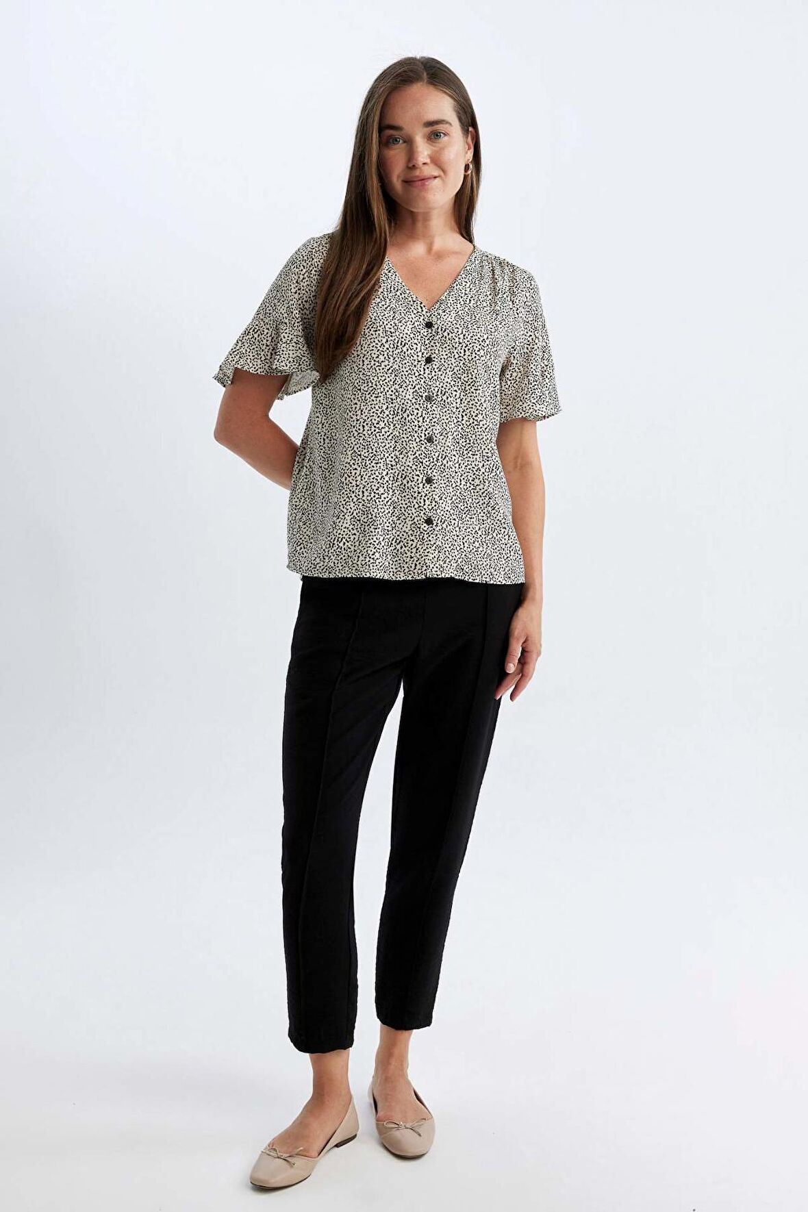 DeFacto Siyah Jogger Pantolon Lastikli Bel Bağcıklı Basic Düz Paça D2573AX24AUBK81