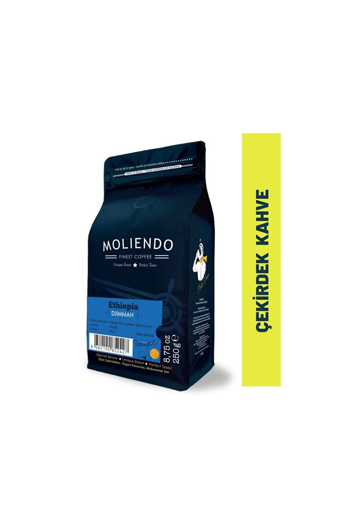 Moliendo Ethiopia Djimmah Yöresel Kahve ( Çekirdek Kahve ) 250 G.