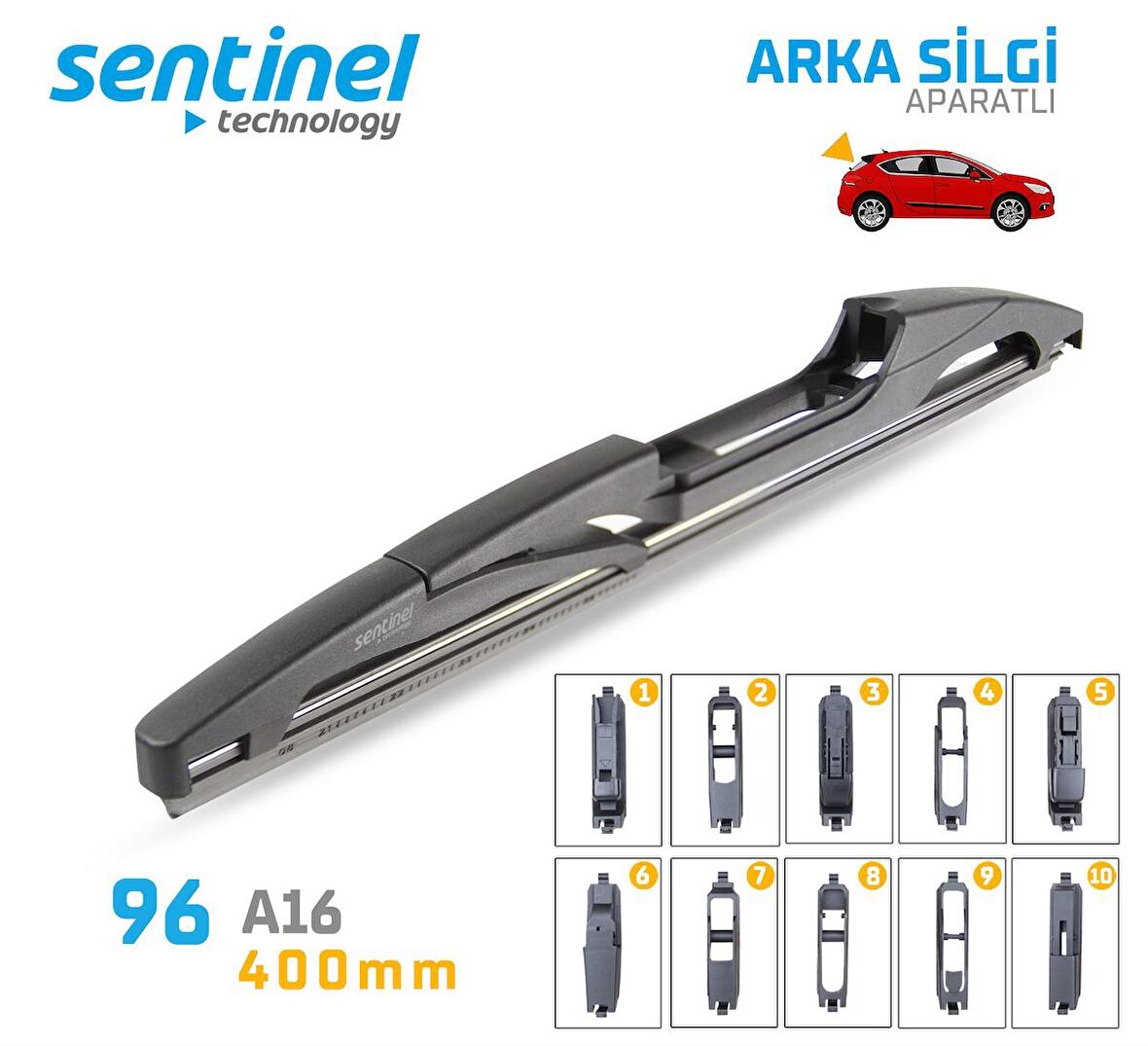 Sentinel Universal Aparatlı Araba Arka Silecek - A16 400MM