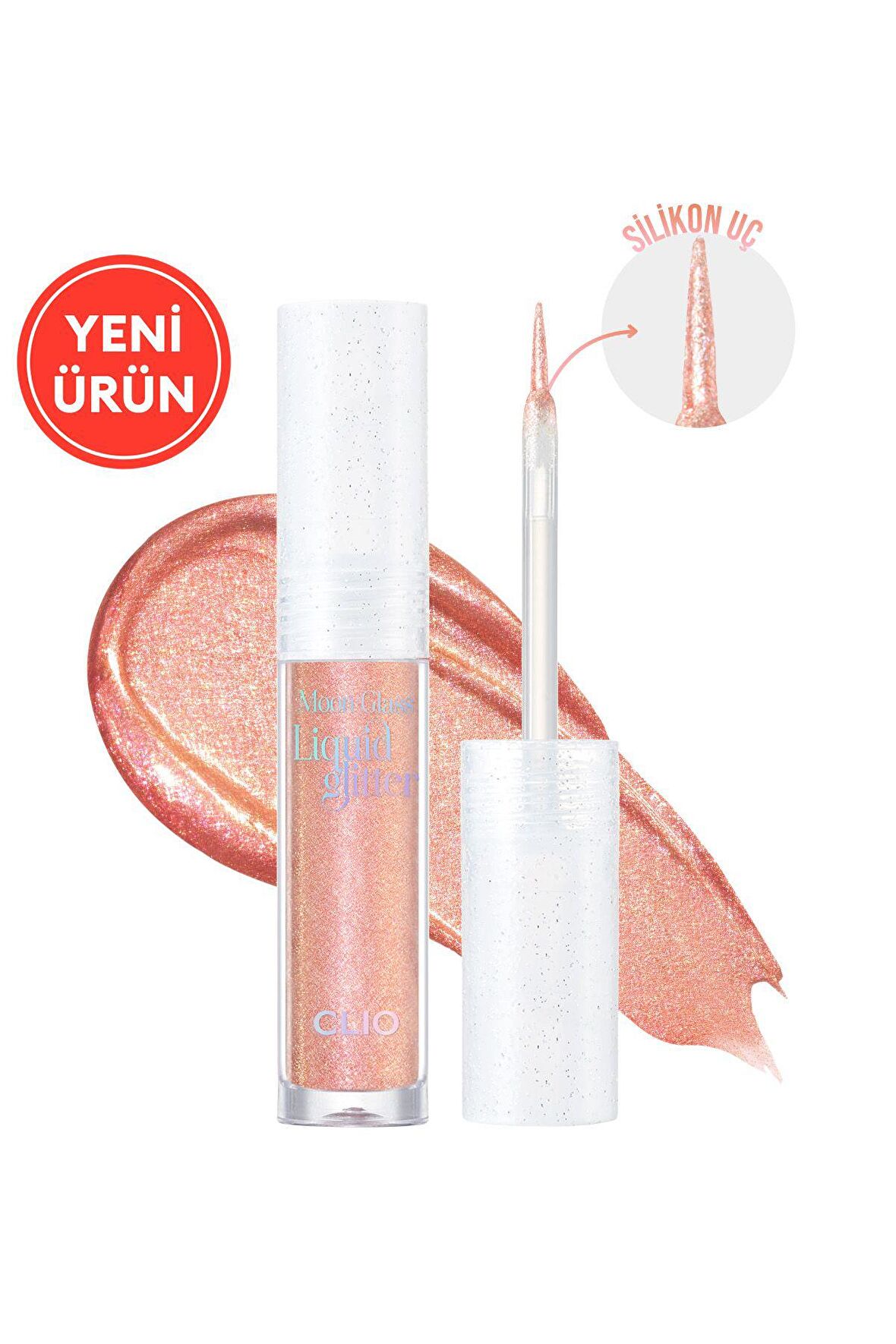 Işıltılı ve Şeffaf Likit Glitter CLIO Moon Glass Liquid Glitter Sweet Cloud (05 Chilling Rose)
