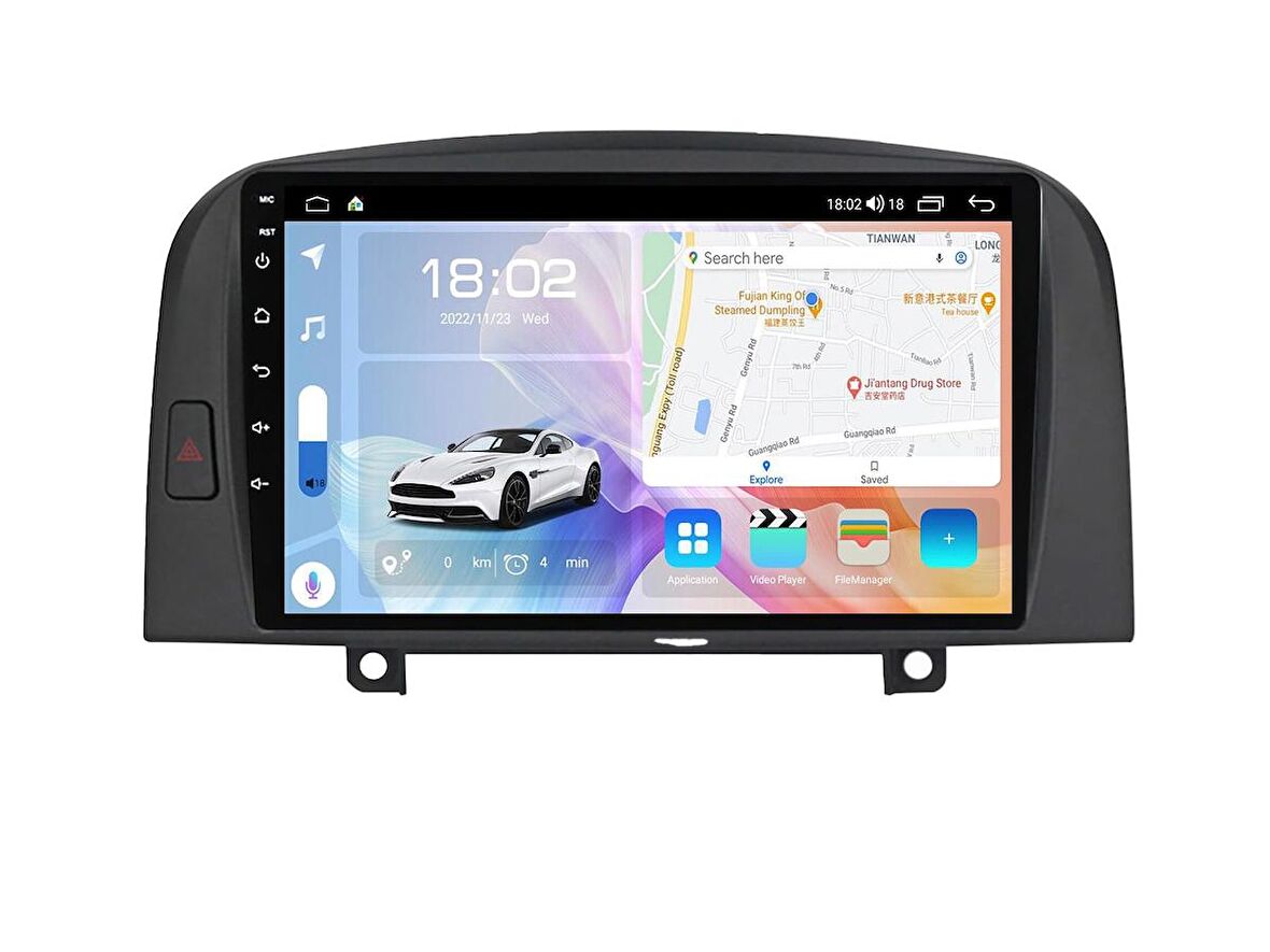 Hyundai Sonata (2006-2009) Uyumlu Android Multimedya Sistemi – 4 Çekirdek İşlemci, 4GB RAM, 64GB Hafıza, CarPlay & Android Auto, Geri Görüş Kamerası