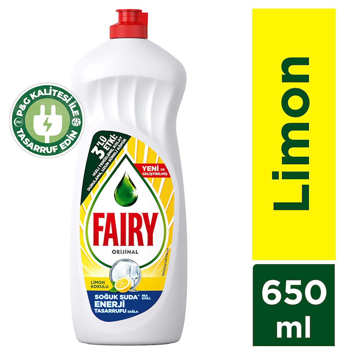 Fairy Limonlu Sıvı Elde Yıkama Deterjanı 650 ml 