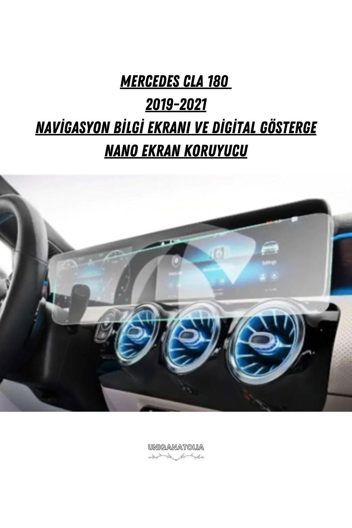 Mercedes CLA 180 2019-2021 Navigasyon Bilgi Ekranı Ve Dijital Gösterge Nano Ekran Koruyucu