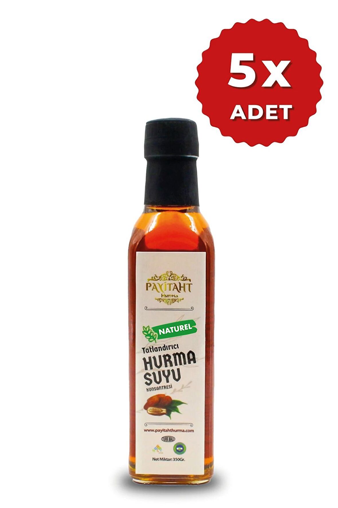 Organik Tatlandırıcı Hurma Suyu Konsantresi Yeni Mahsül 350 Gr X5