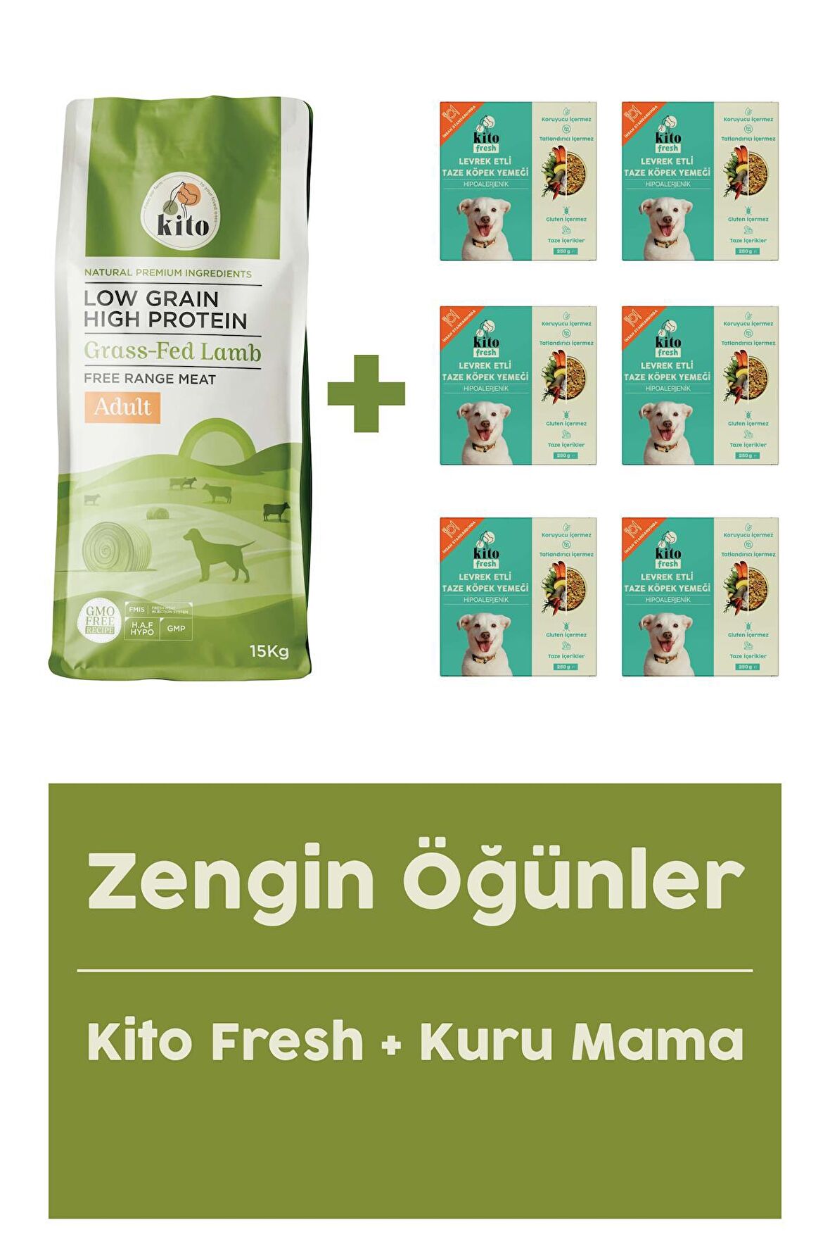 Yetişkin Köpek Maması 15 Kg + Balık Etli Fresh (levrek) X 6