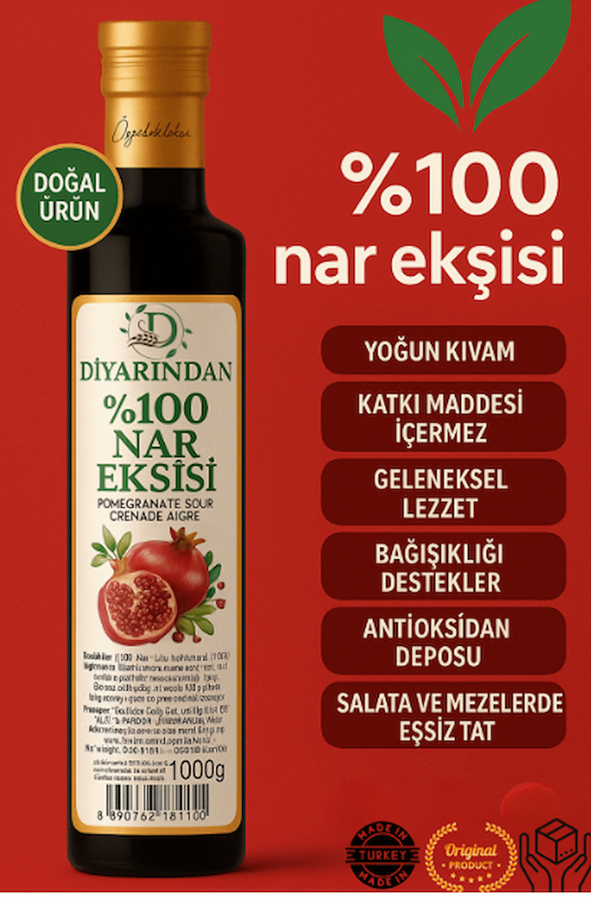Diyarından Hatay Nar Ekşisi 1000 Gr