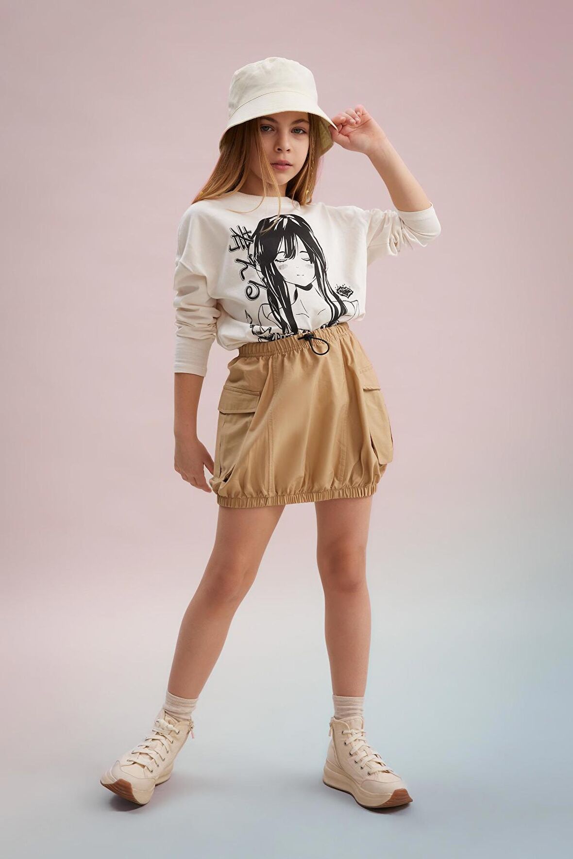 DeFacto Kız Çocuk Kargo Cepli Poplin Etek C0125A824SPBG395