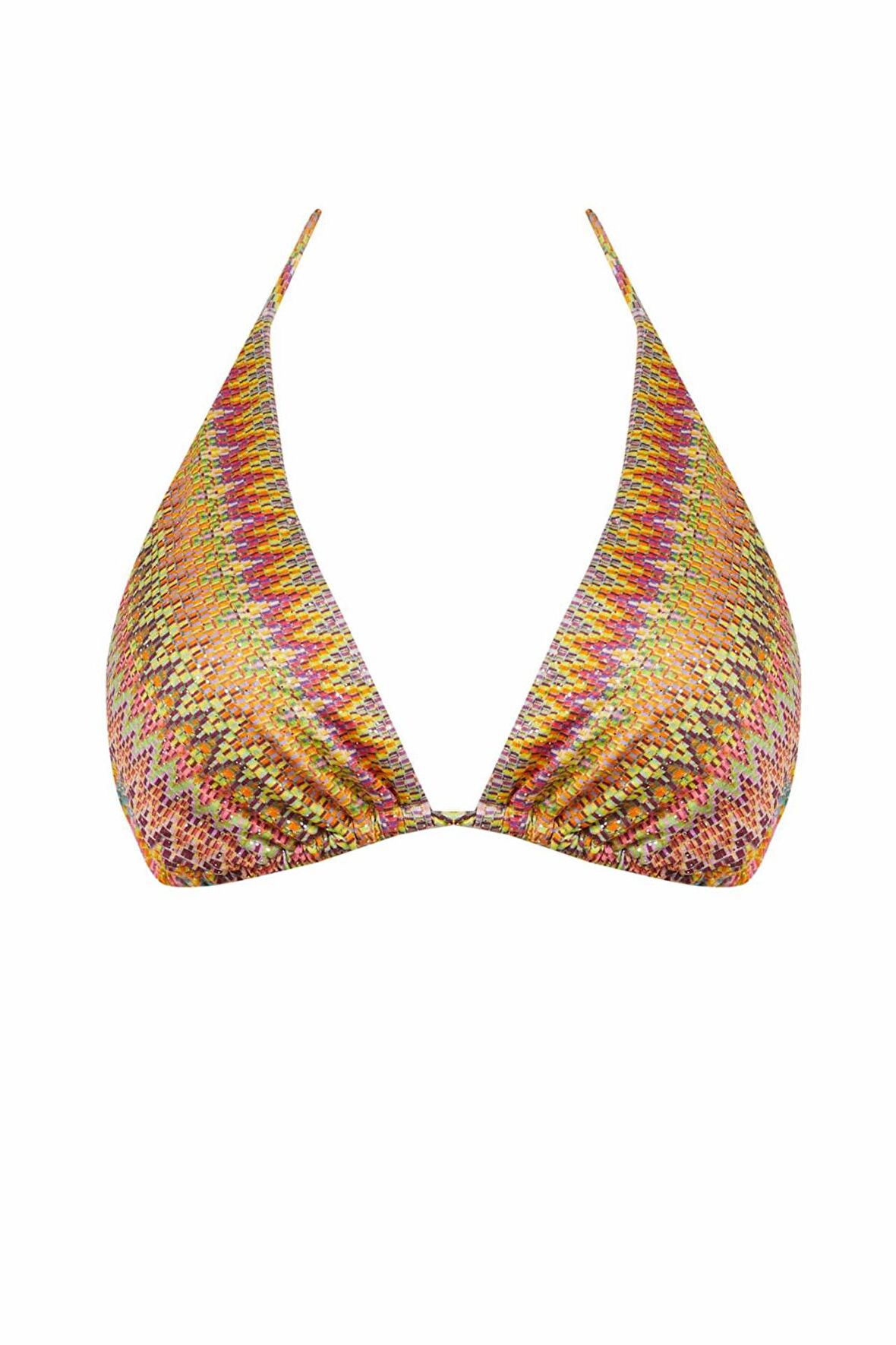 DeFacto x Ayje Boyundan Bağlamalı Desenli Üçgen Bikini Üstü C6155AX24HSYL61