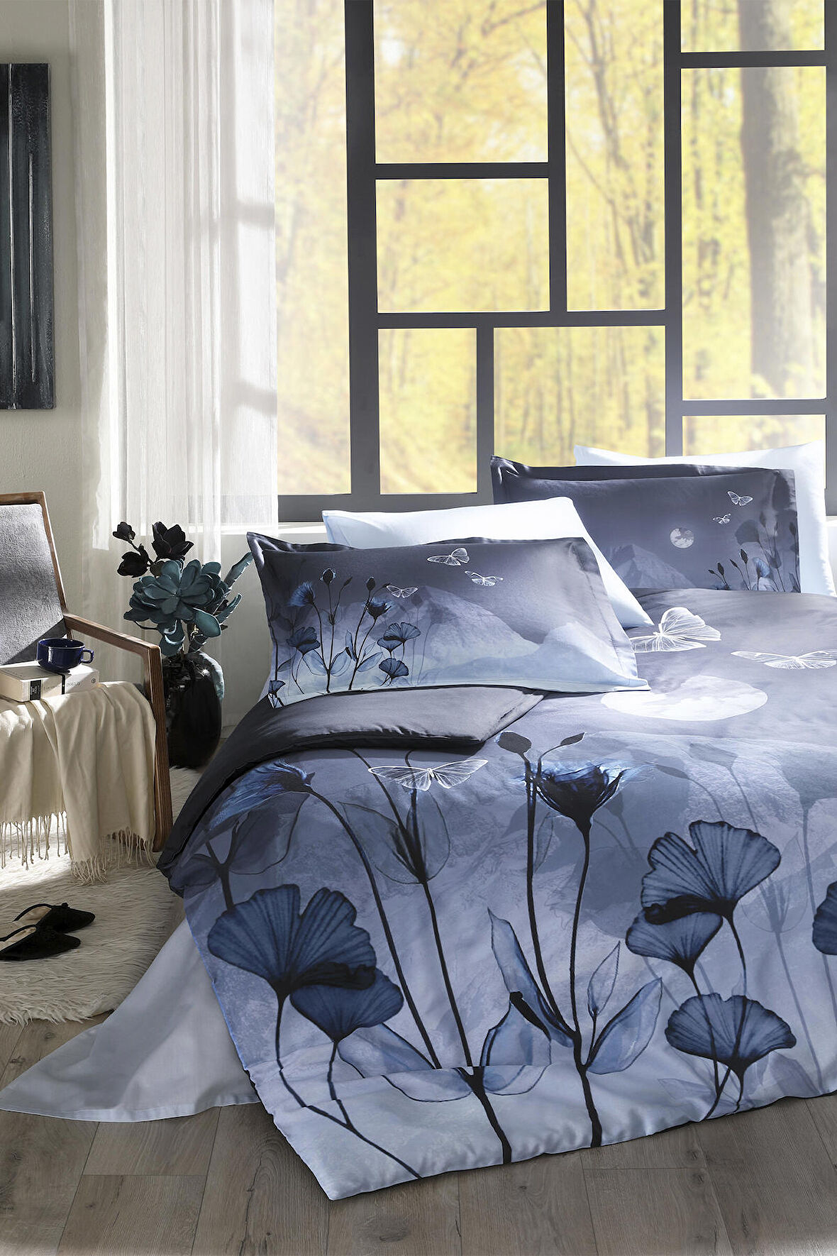 ÖZDİLEK SATEN NEVRESİM TAKIMI PASTORAL MOONLIGHT