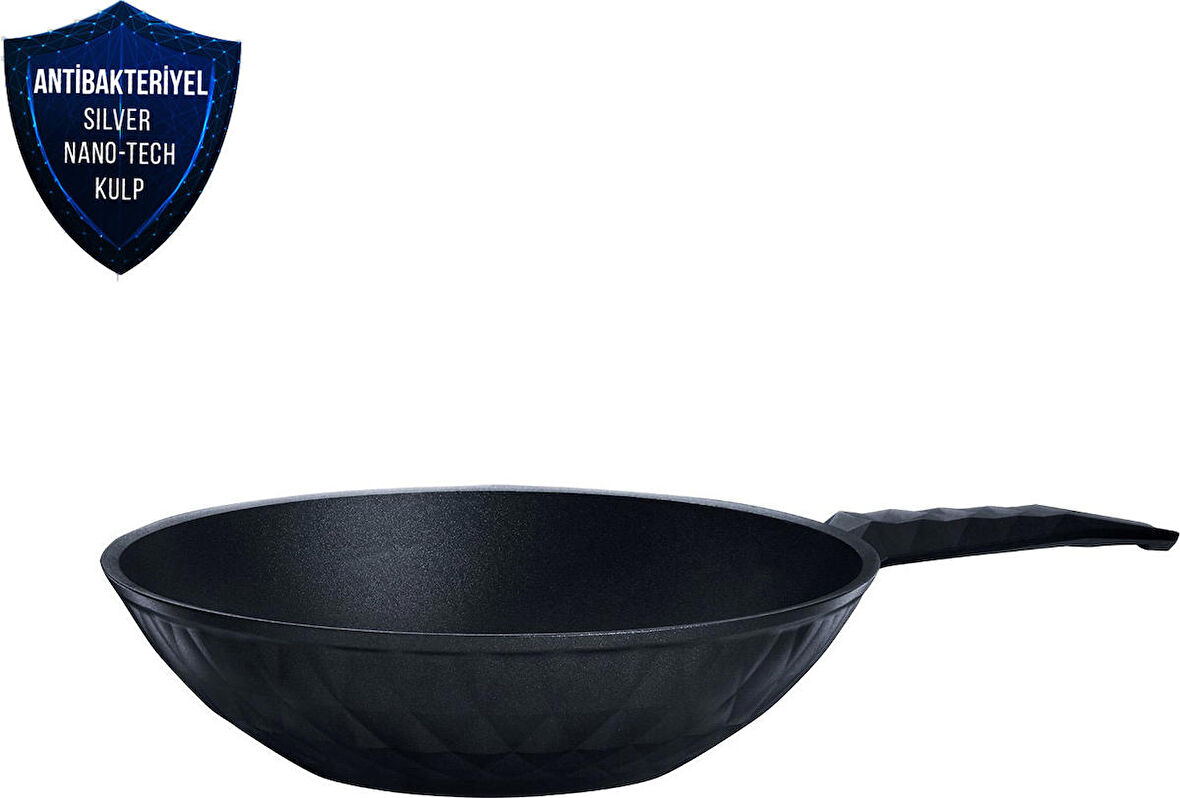 Karaca BioDiamond Antibakteriyel Kulp İndüksiyon Tabanlı Wok Tava 28 cm 2,9 Lt