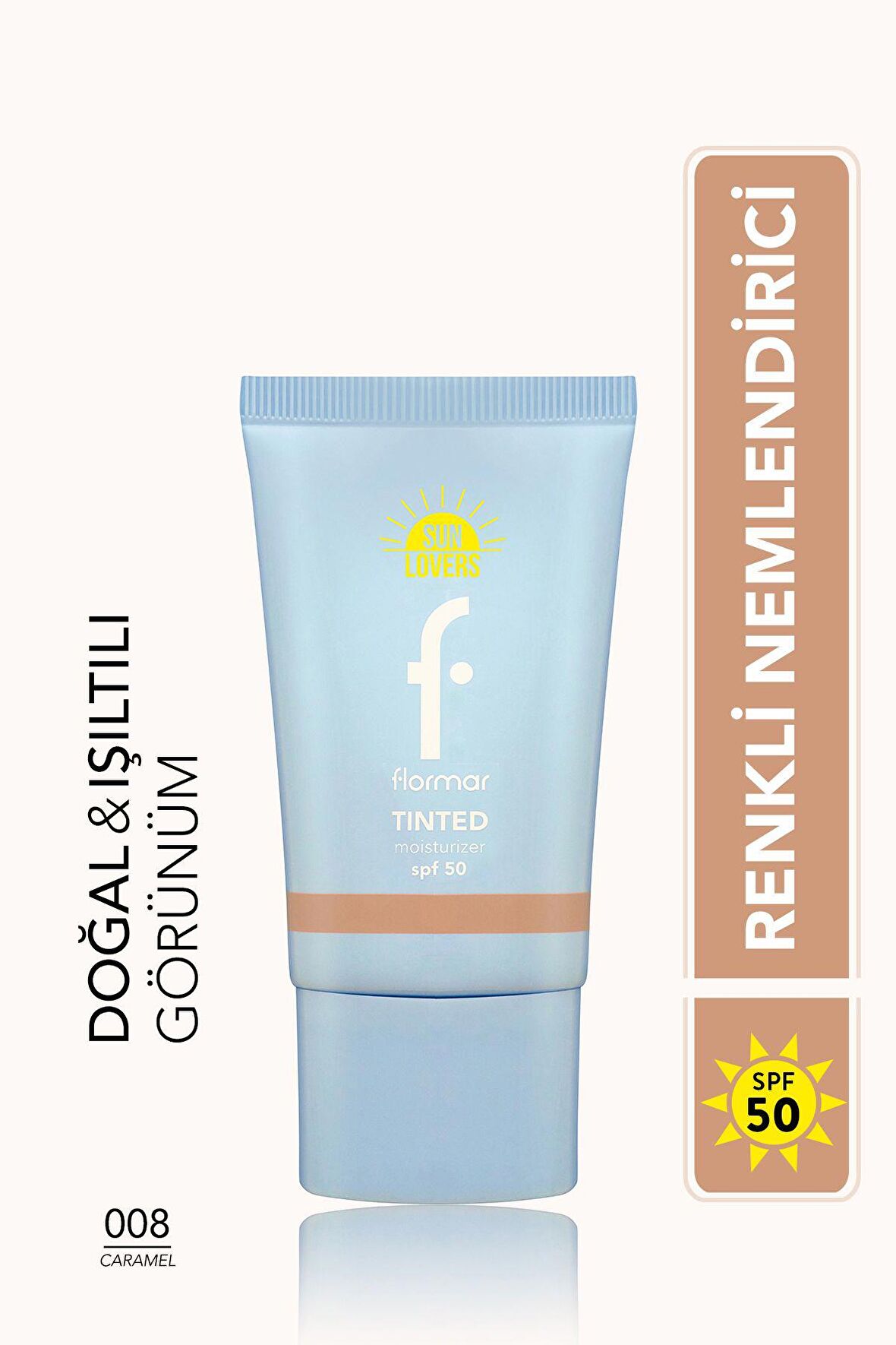 Flormar Sun Lovers Nemlendirici Etkili & Doğal Bitişli Renkli Güneş Koruyucu Spf50-008 Caramel