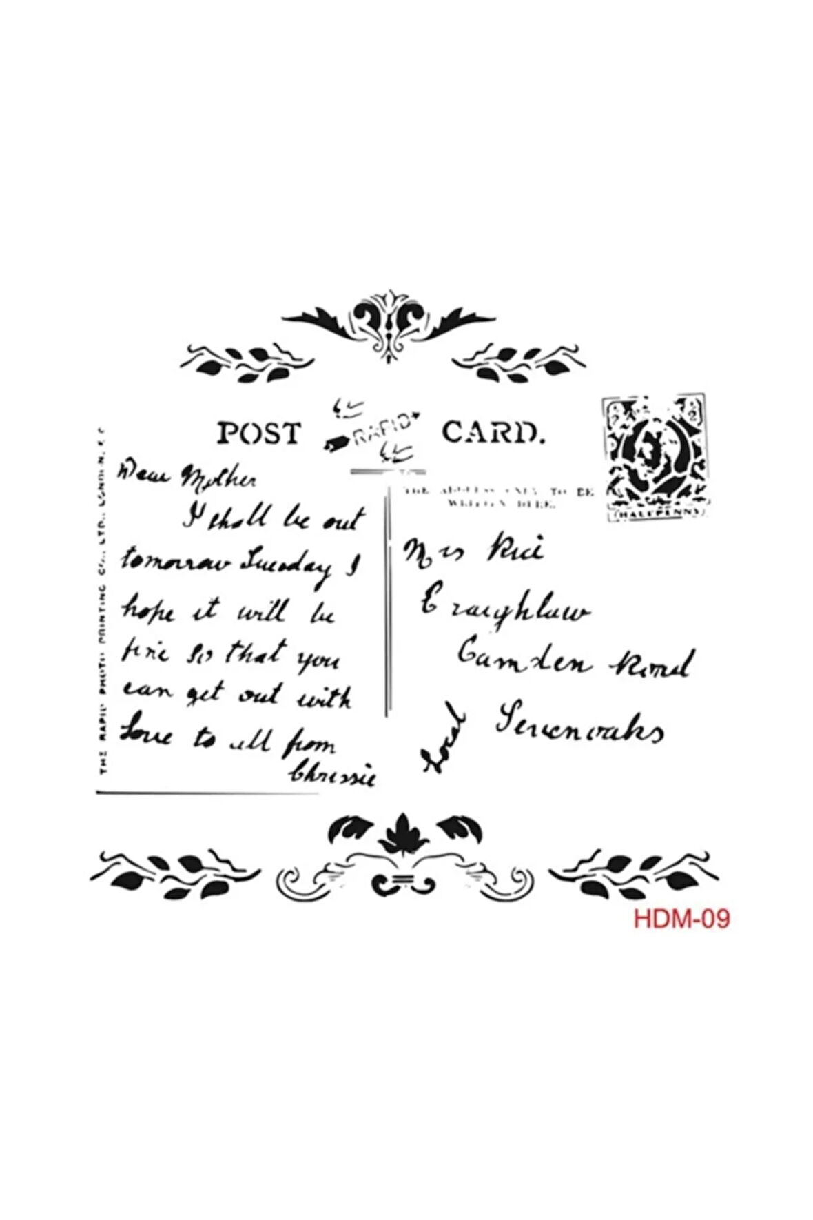 Yazı Stencil (şablon) 25x25 Cm