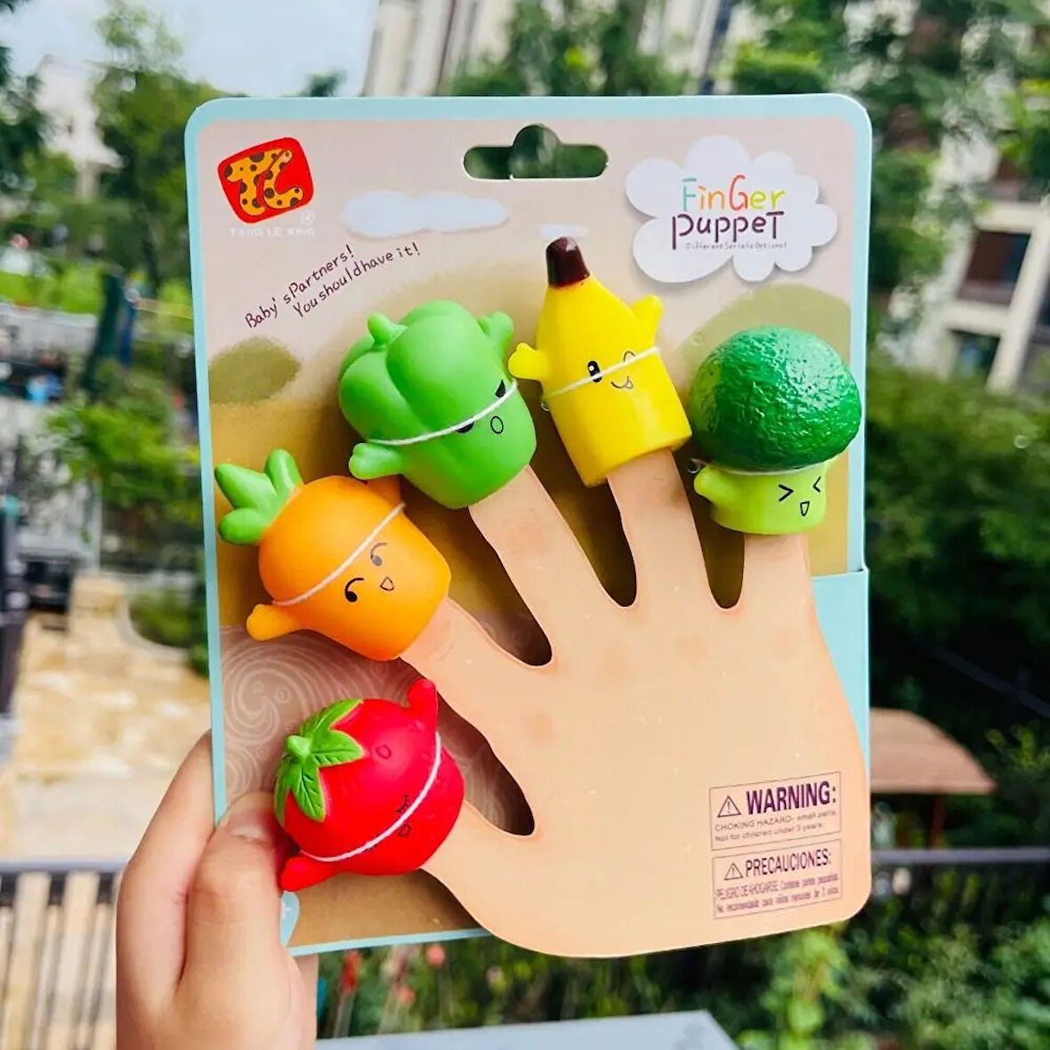 Finger Puppet Meyveler Parmak Kukla Seti 5 Meyveli Oyuncak Parmak Kukla