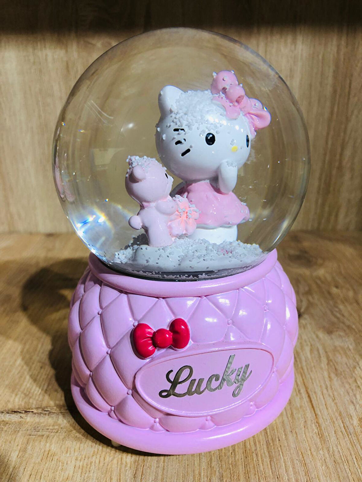 Kar Küresi Büyük Boy Püskürtmeli Işıklı Müzikli Hello Kitty