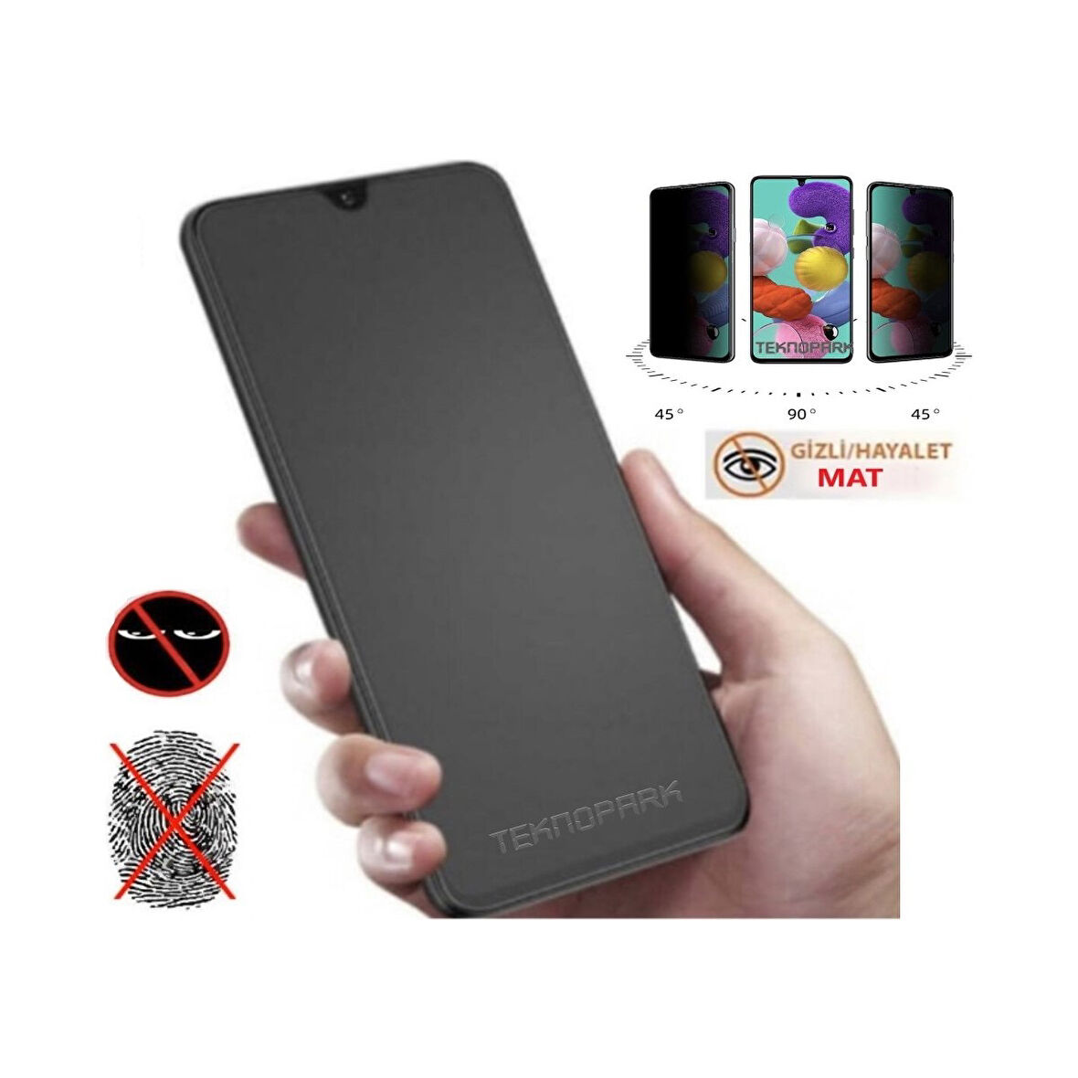 Samsung A53 Mat Hayalet Privacy Tam Kaplayan Cam Seramik Nano Ekran Koruyucu