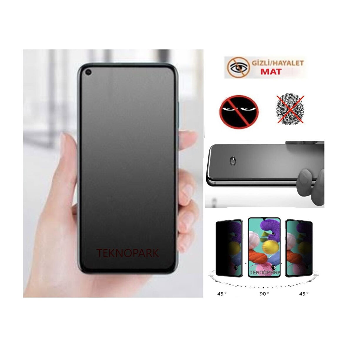 Oppo Reno 7 Mat Hayalet Privacy Tam Kaplayan Cam Seramik Nano Ekran Koruyucu