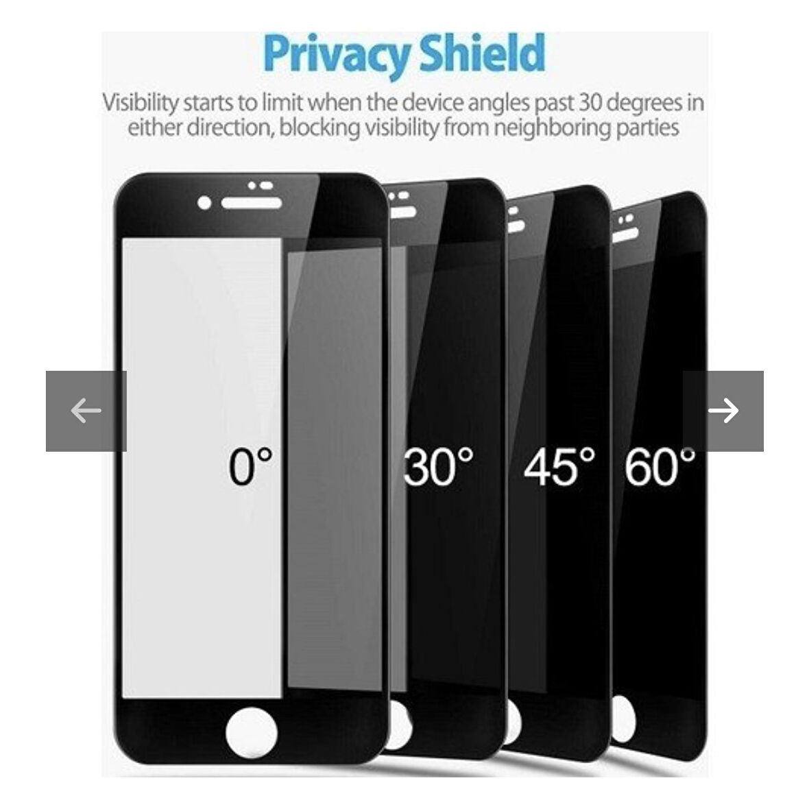 Apple iphone 7 Plus Mat Hayalet Ekran Gizli Privacy Tam Kaplayan Kırılmaz Cam Seramik Ekran Koruyucu Siyah