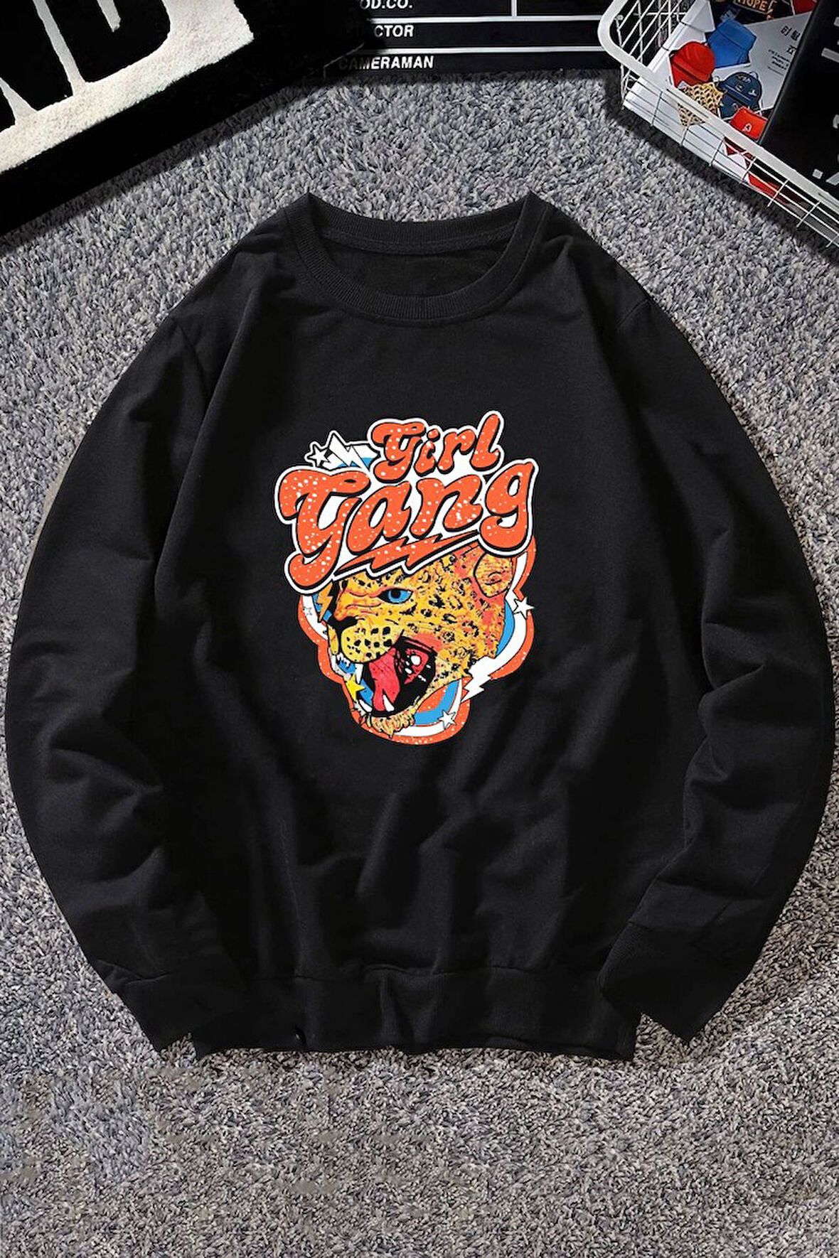 Uyguntarz Unisex Girl Gang Bisiklet Yaka Sweatshirt