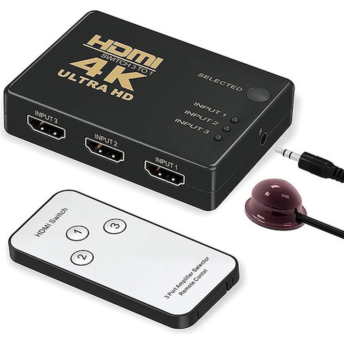 Özentek HDMI Çoklayıcı 3 Port 4K Kumandalı Ultra Hd HDMI Switch Splitter