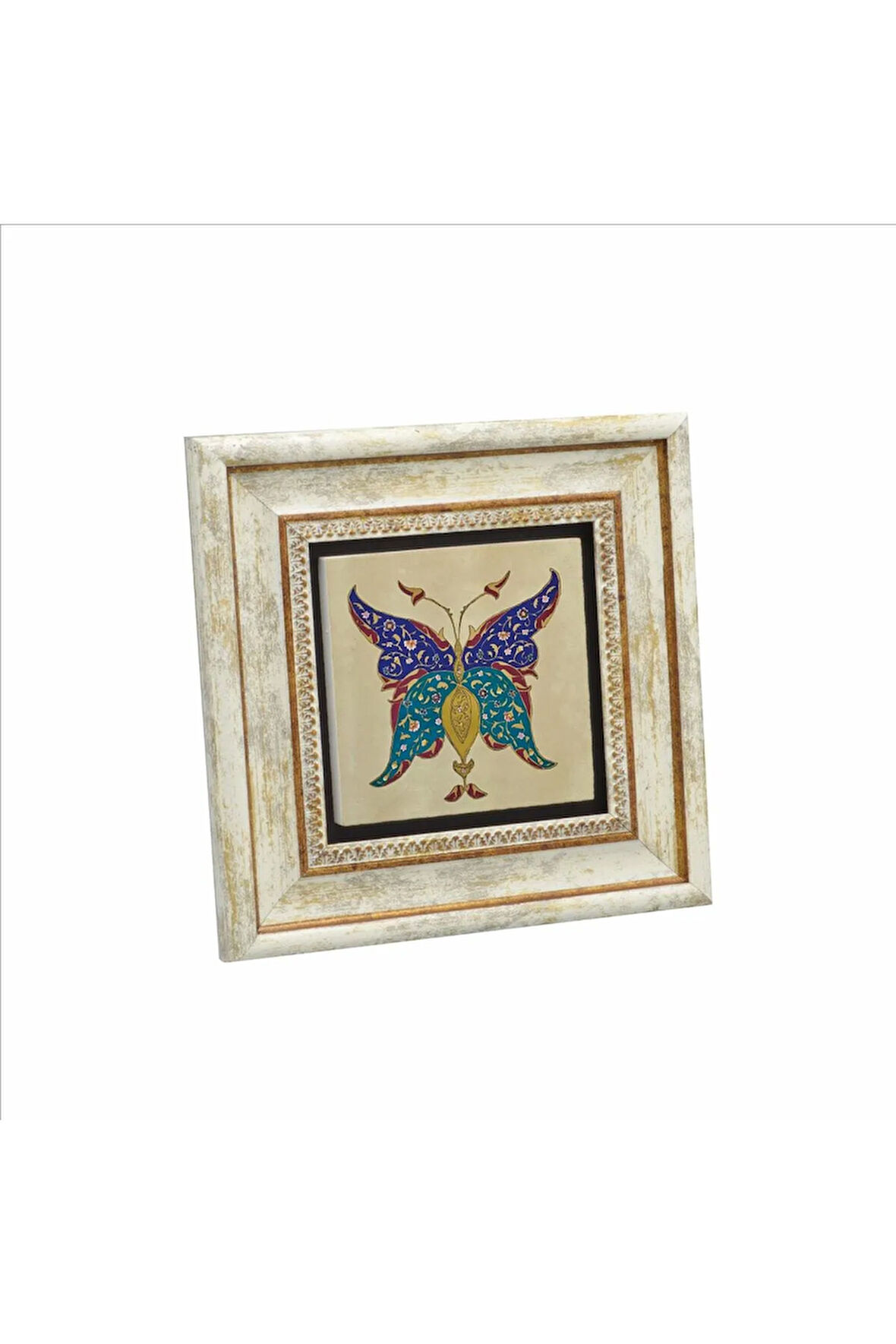 Kelebek Deseni Baskılı Taş Tablo 20x20