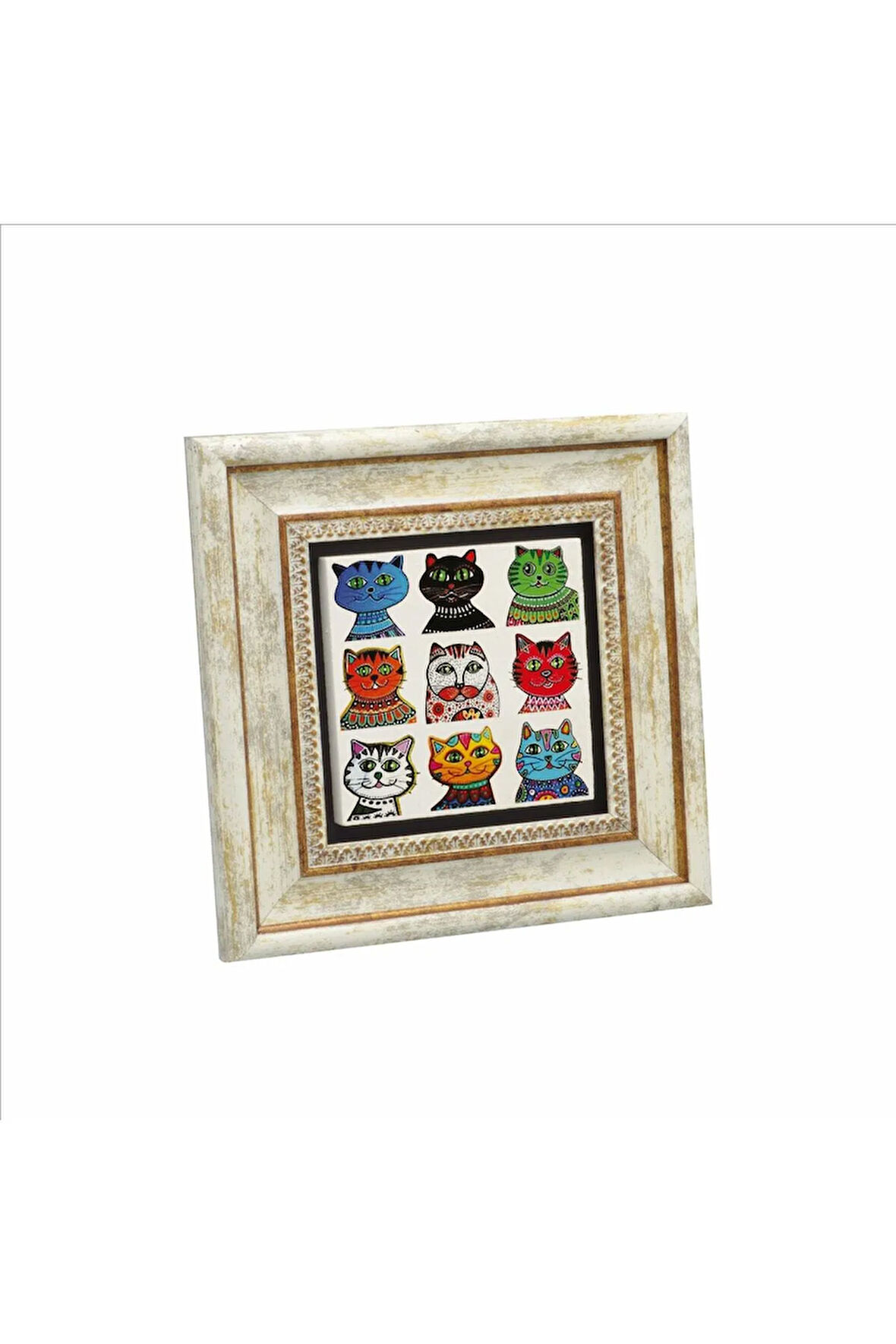 Kediler Baskılı Taş Tablo 20x20