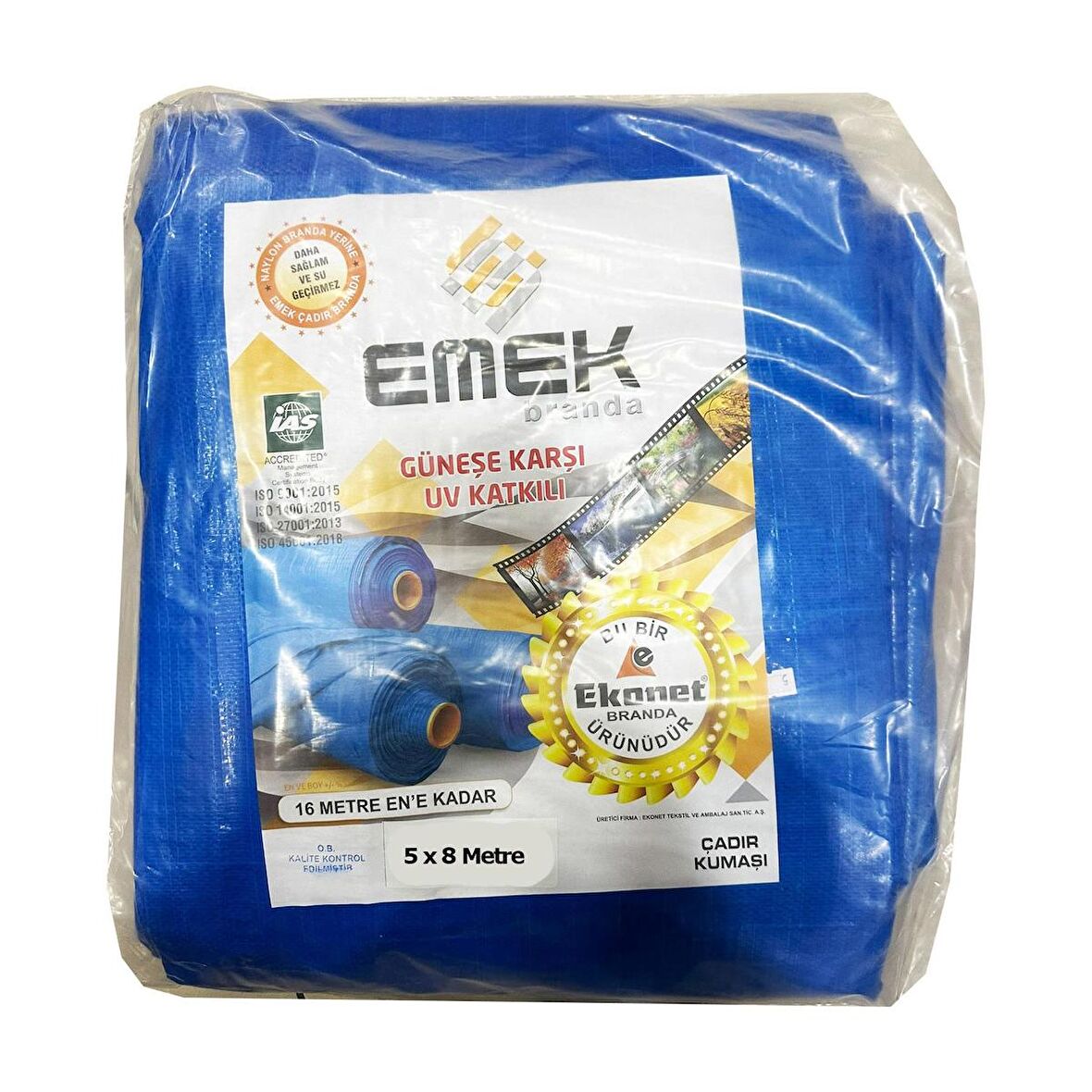 Emek Çadır Kumaşı Branda Tente UV Güneşlik Gölgelik Koruma Yağmur Su Geçirmez - 5x8 Metre - 5 Paket