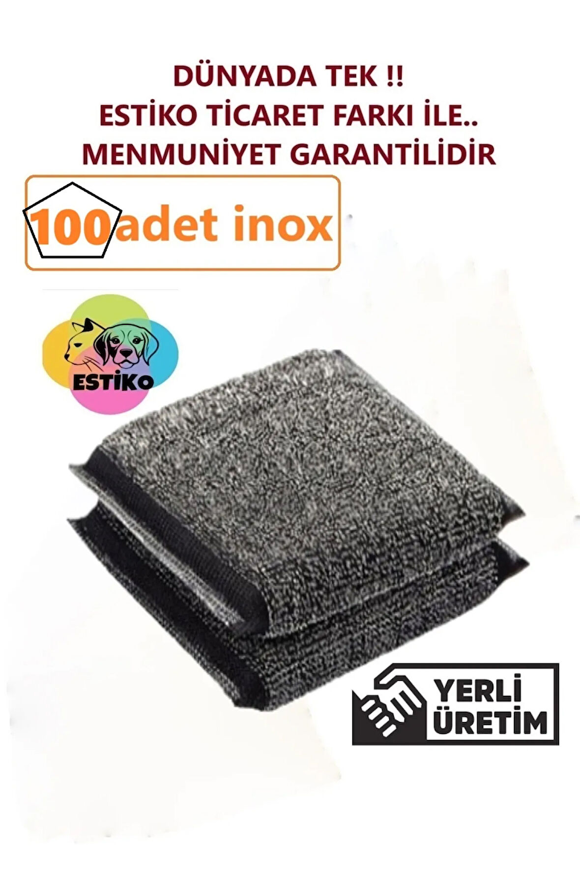 Sihirli Inox Paslanmaz Telli Bulaşık Süngeri 100 Adet Ultra Sihirli Sünger