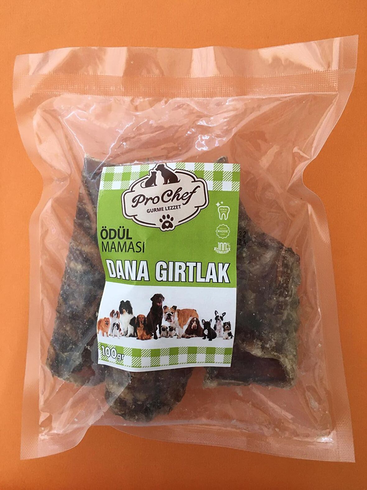 Prochef 100 Gr Dana Gırtlak Doğal Katkısız Köpek Kemiği & Ödül Maması