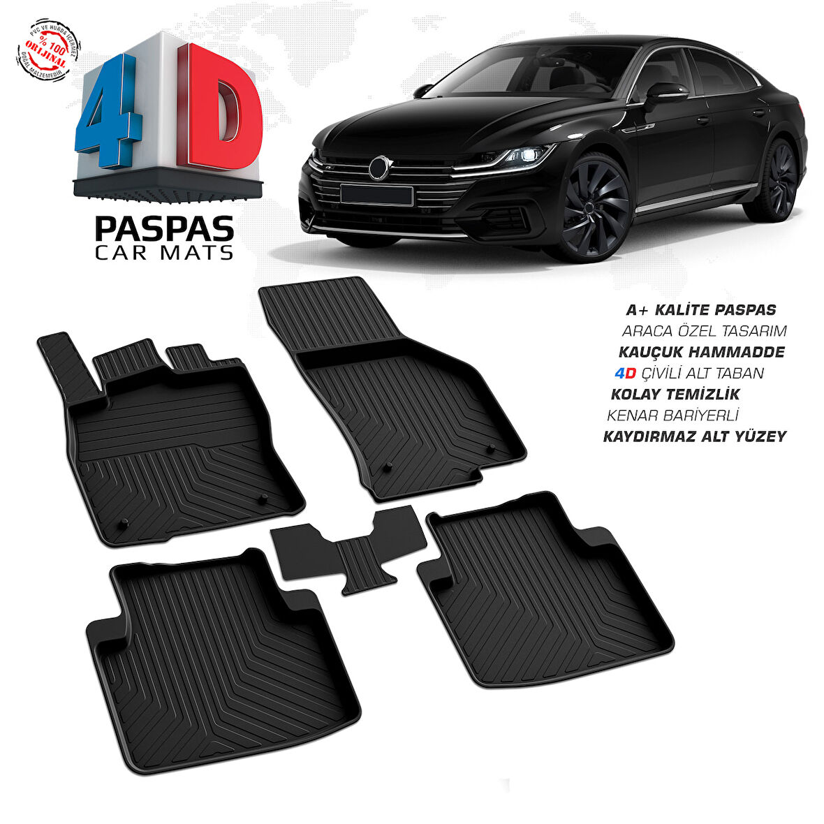 Volkswagen Arteon 4D Havuzlu Paspas 2017 Model Ve Sonrası