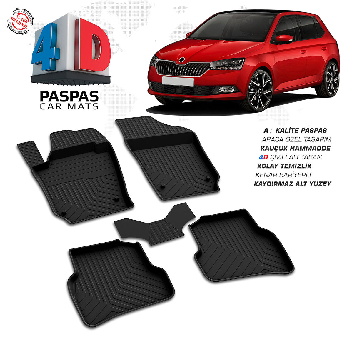 Skoda Fabia 4D Havuzlu Paspas 2018 – 2021 Model