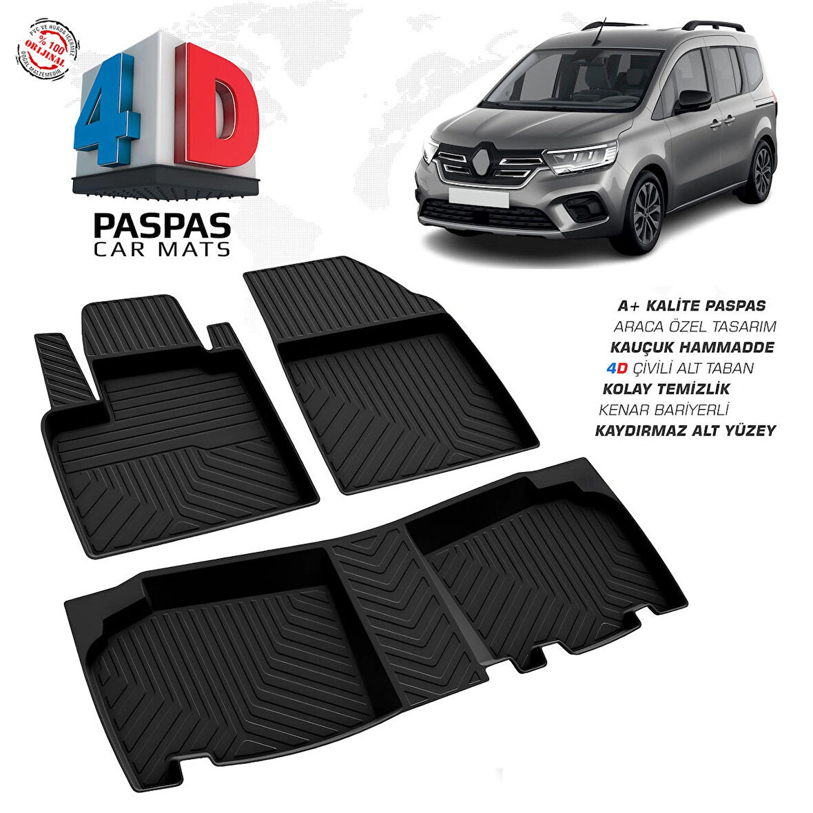 Renault Kangoo 4D Havuzlu Paspas 2024 Model Ve Sonrası
