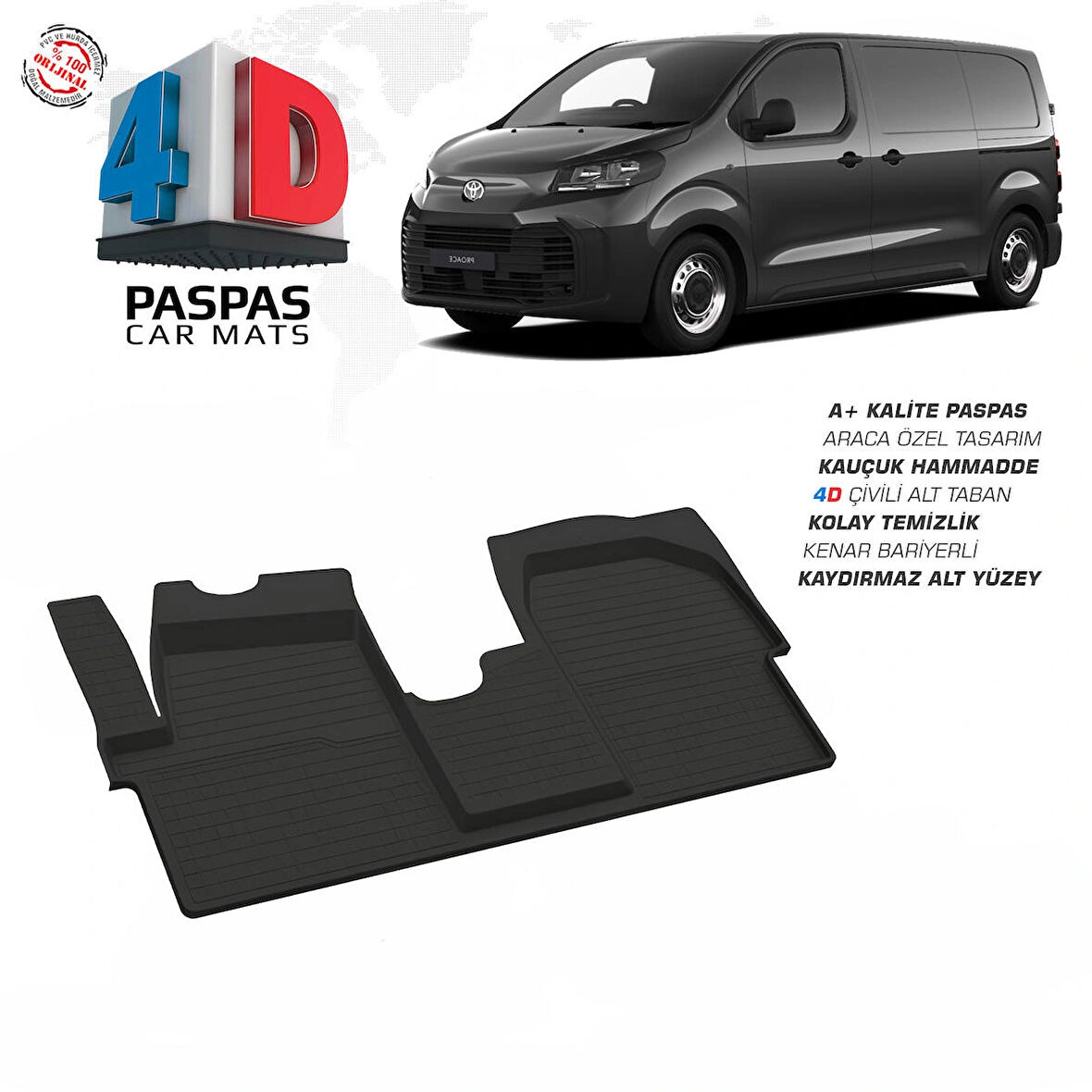  Toyota Proace Cargo 4D Havuzlu Paspas 2025 Model Ve Sonrası