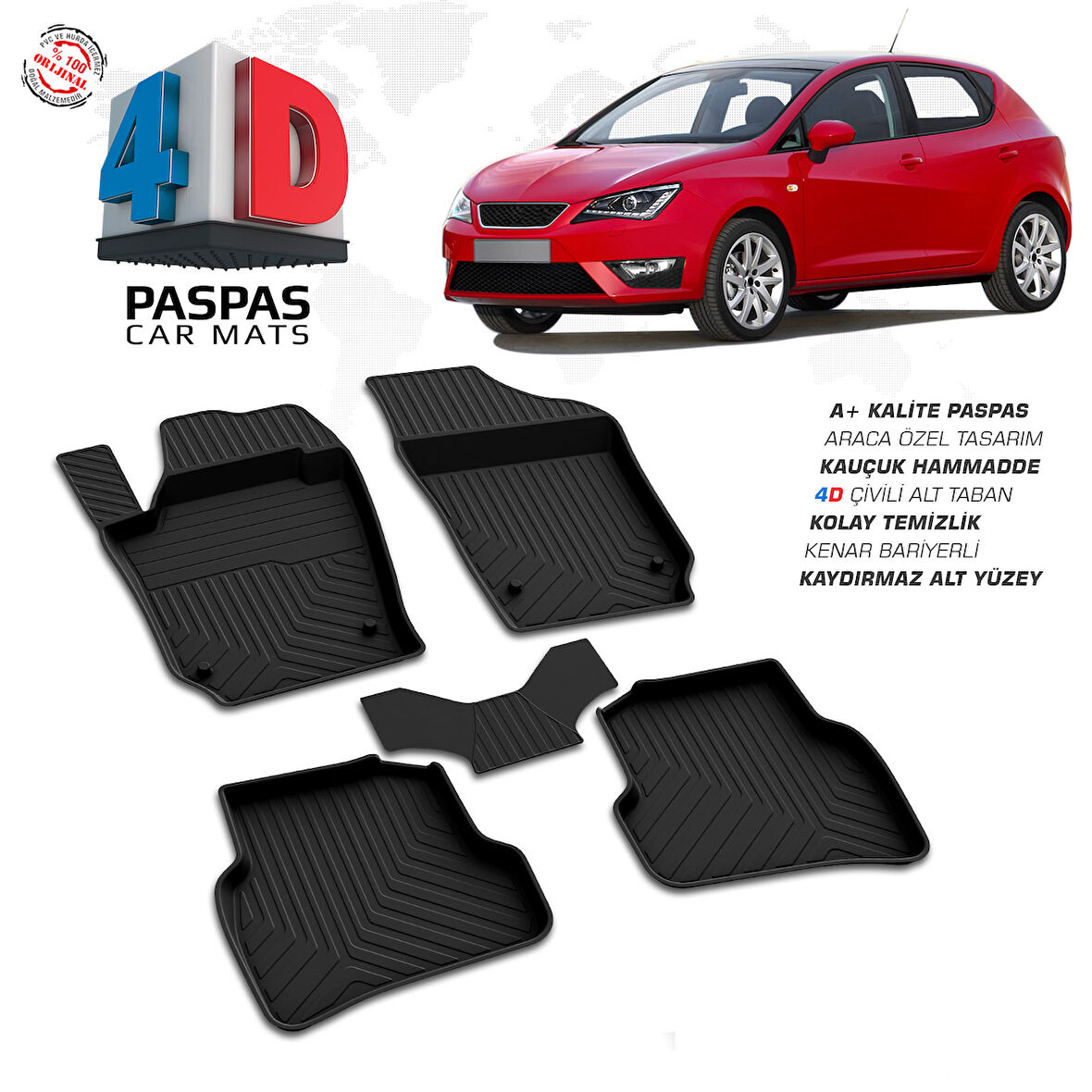 Seat Ibiza 4D Havuzlu Paspas 2009 – 2017 Model