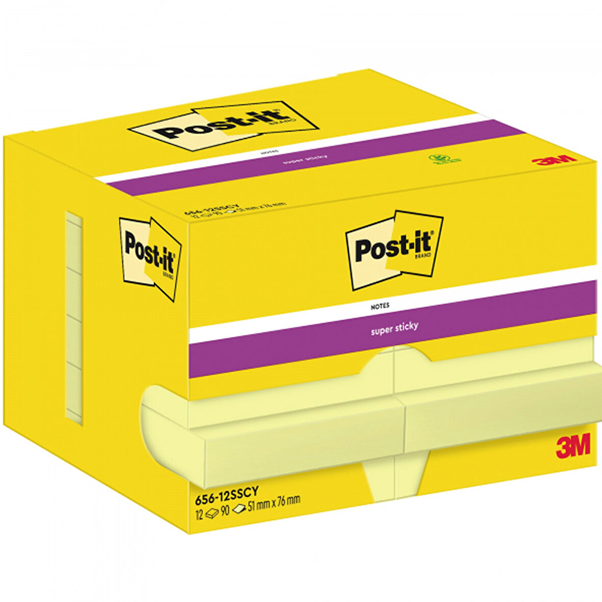 Post-it Yapışkanlı Not Kağıdı 51x76 Sarı 656-12SS/ 12 li