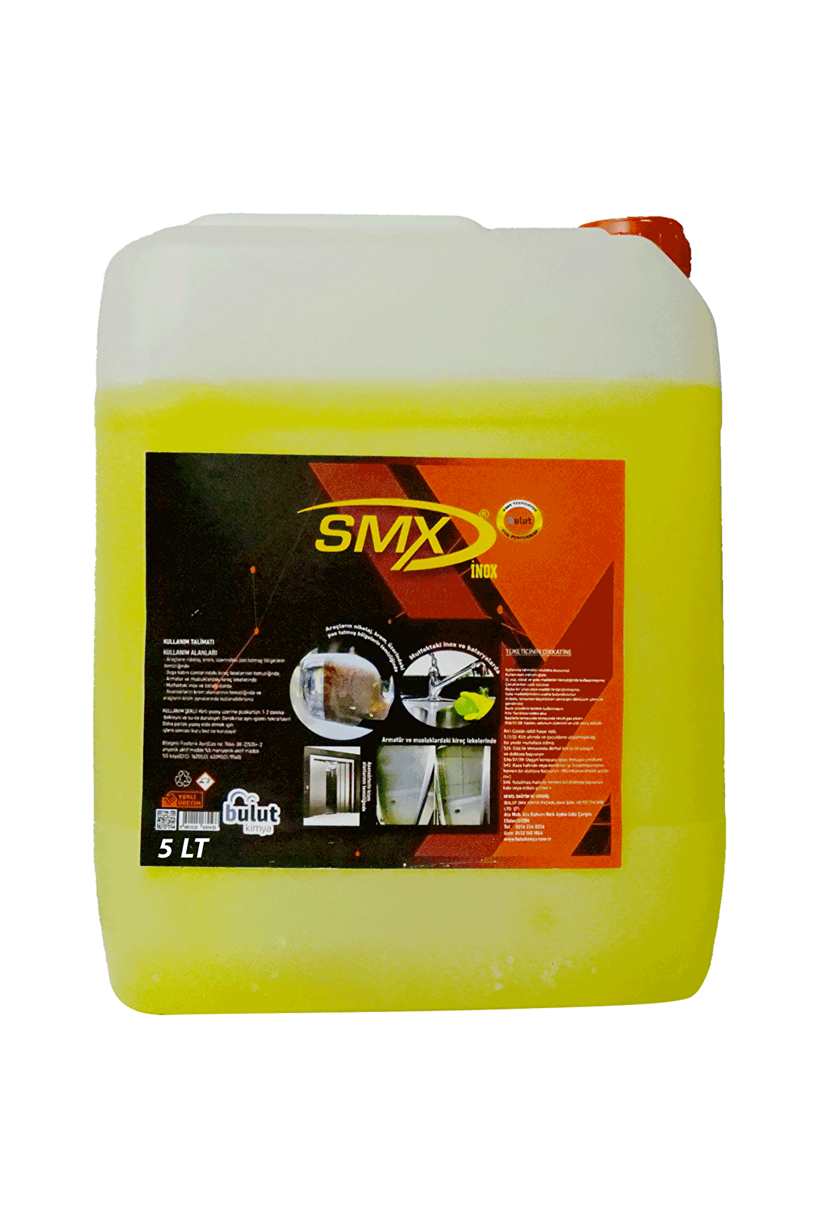 SMX İnox Temizleyici / Krom Temizleyici / Nikelaj Temizleyici 5 LT