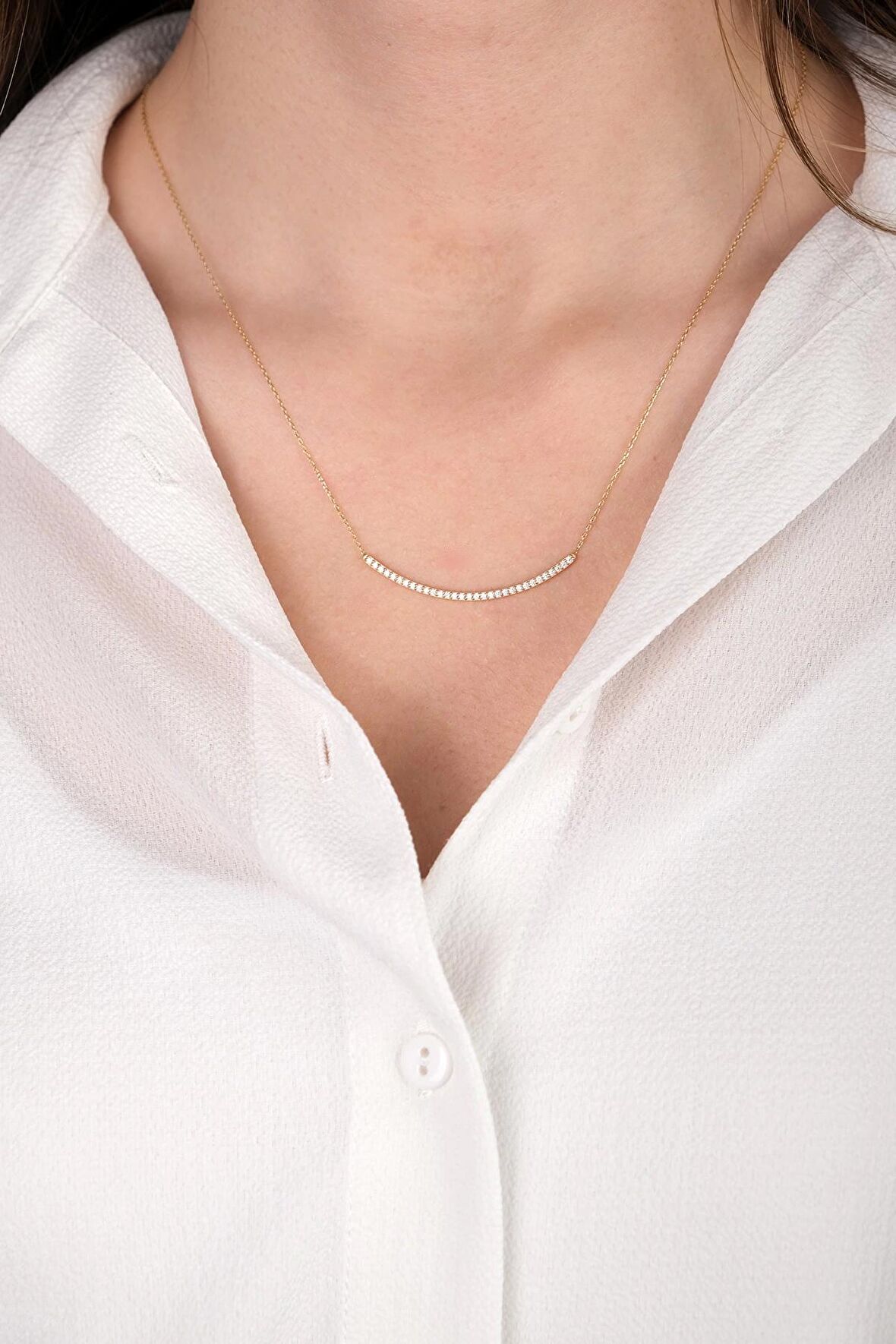 Güzide 14 Ayar Altın Taşlı Kolye