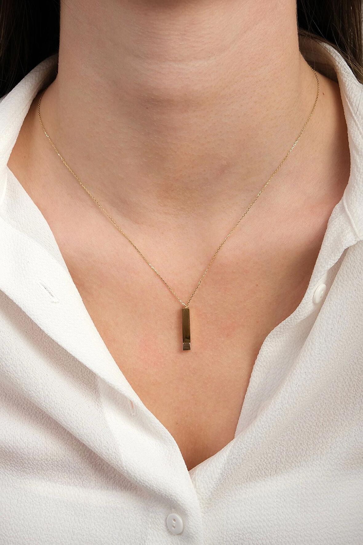 Güzide 14 Ayar Altın Prizma Kolye