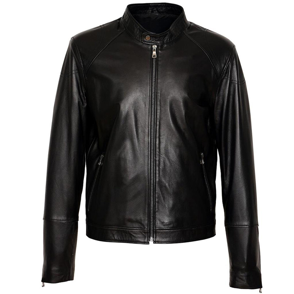 Slim Fit Kesim Sade Ve Spor Erkek Deri Mont