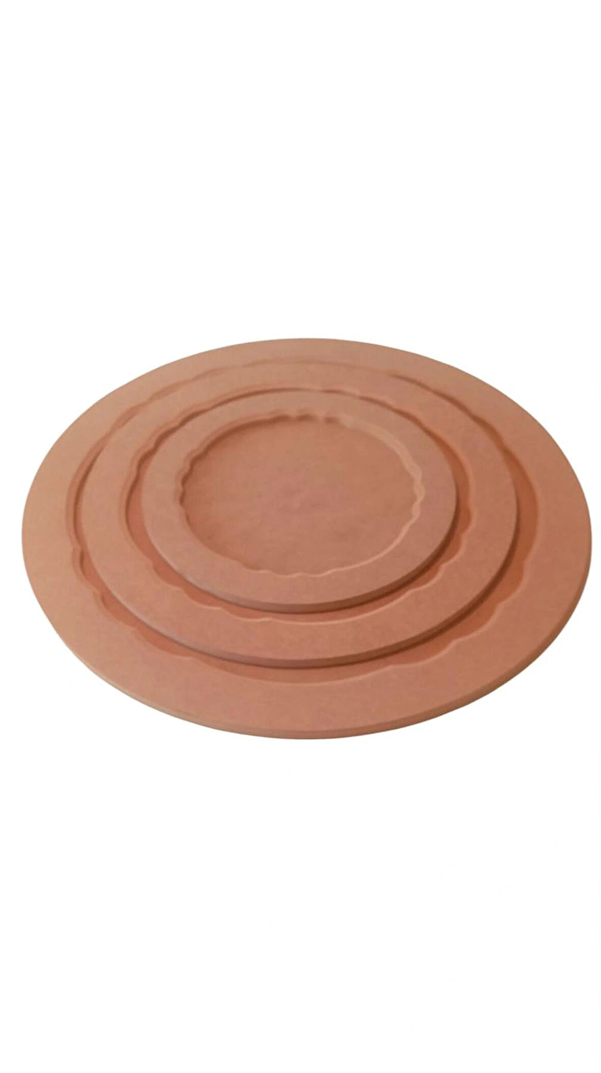 Üçlü yuvarlak dekoratif tepsi seti