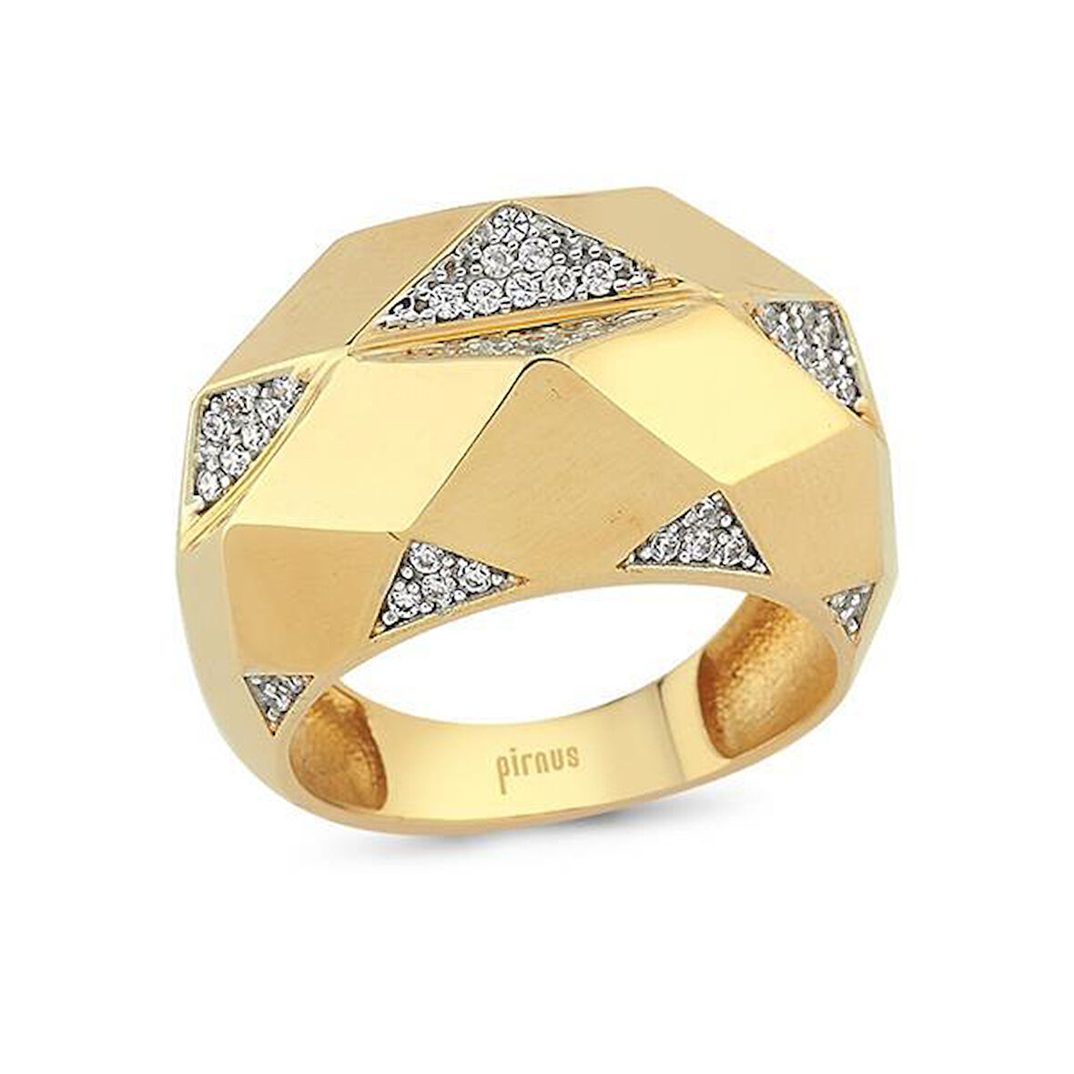 Altın Taşlı Tasarım Yüzük