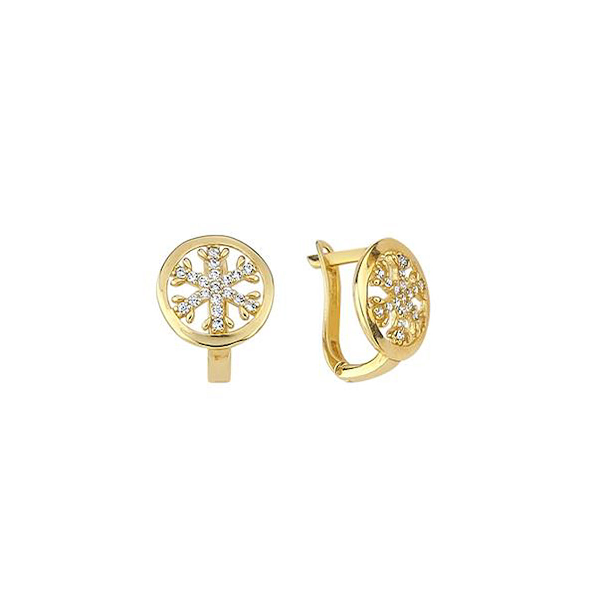 Altın Kar Tanesi Küpe