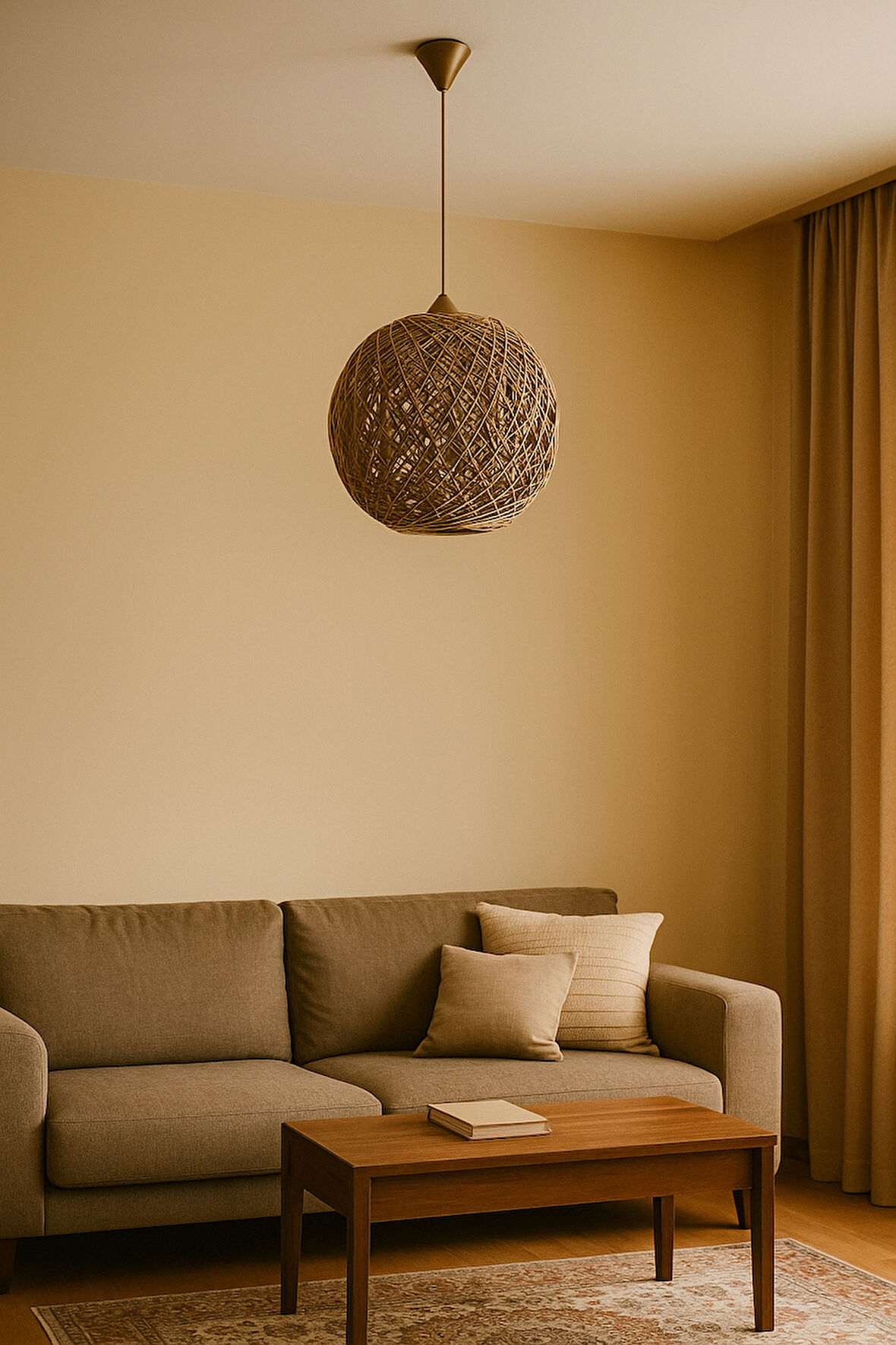 Bohem,Ahşap,Jüt,Hasır,Modern,Doğal Sarkıt Avize