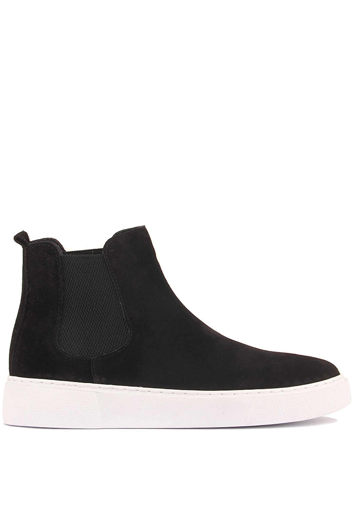 Shoetyle - Siyah Hakiki Süet Kadın Chelsea Bot - 6929