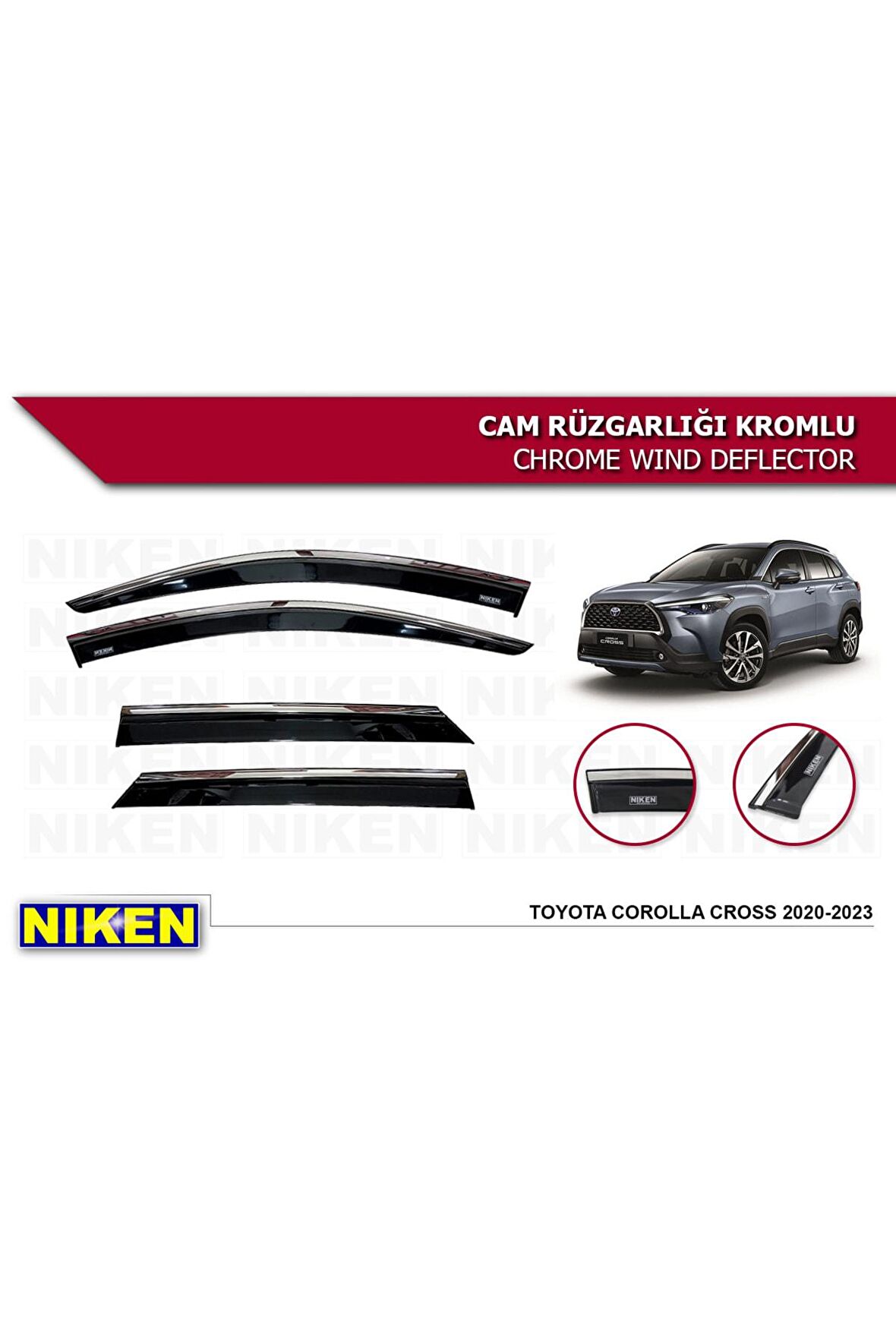 Corolla Cross 2020-2023 Kromlu Cam Rüzgarlığı Uyumlu