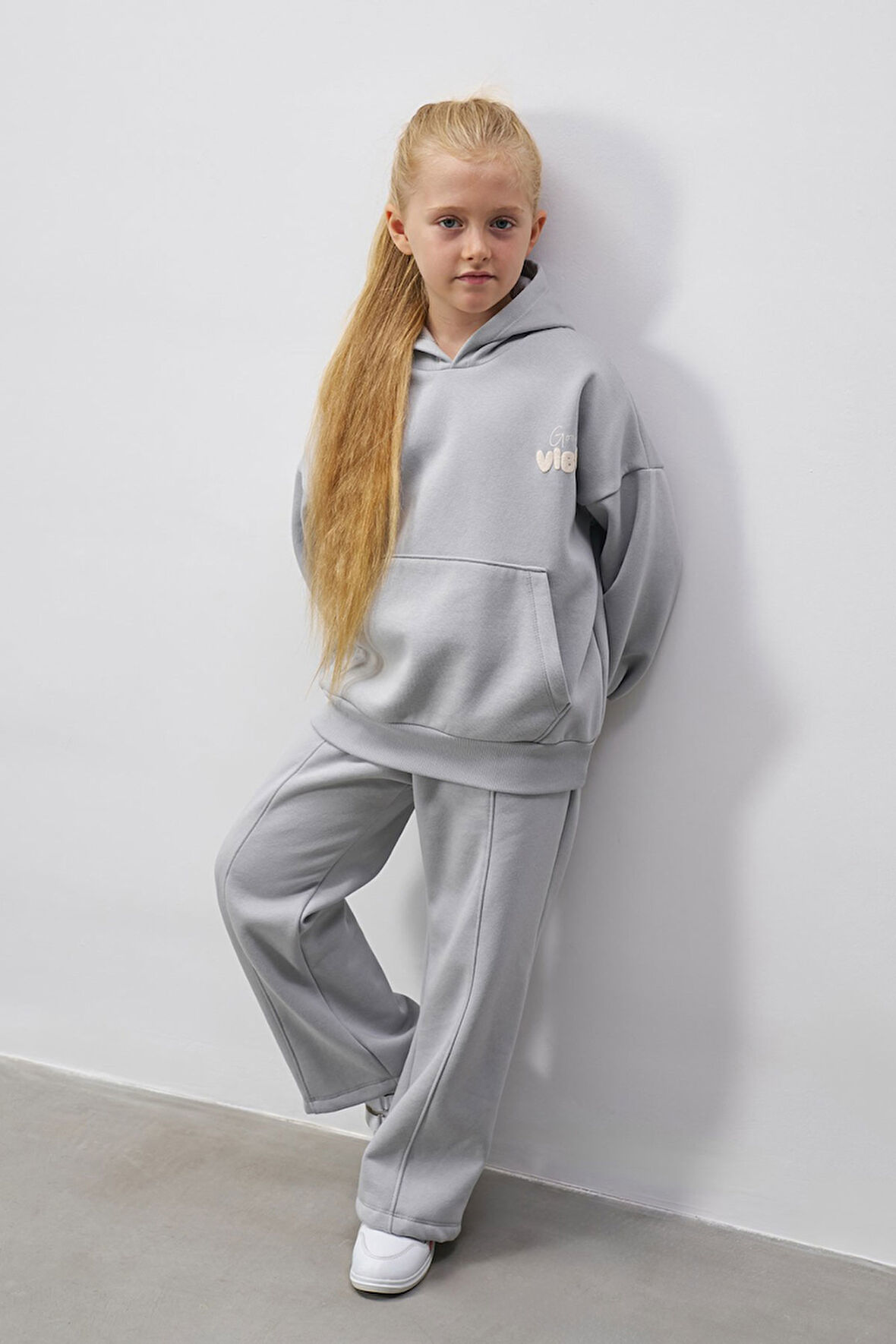 Baskılı Kapüşonlu Kanguru Cepli 3 İplik Şardonlu Takım 