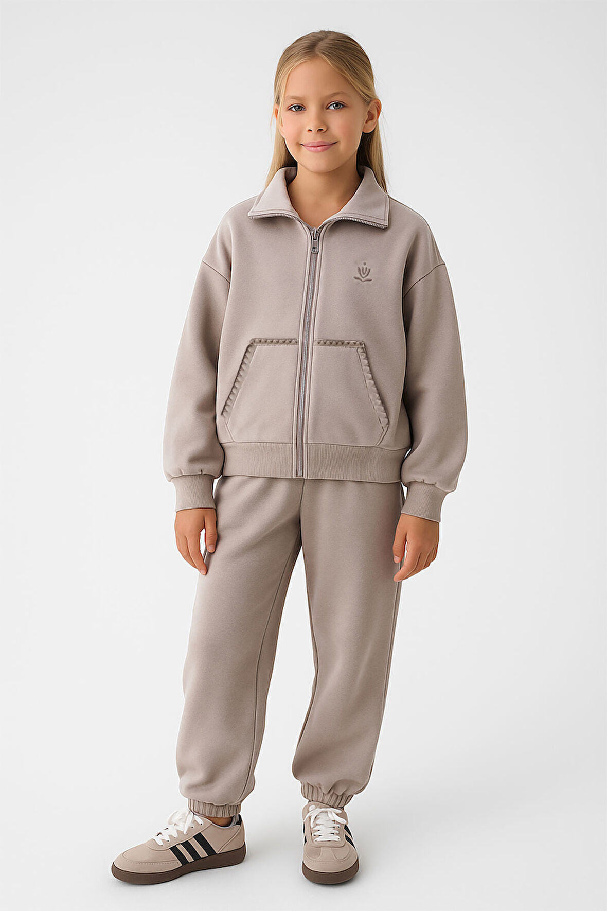  Cepleri Dikişli Fermuarlı Kız Çocuk Takım 