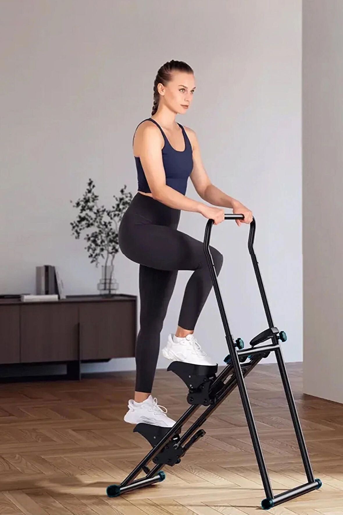 Katlanabilir Dikey Tırmanma Egzersiz Aleti Yeni Versiyon Siyah