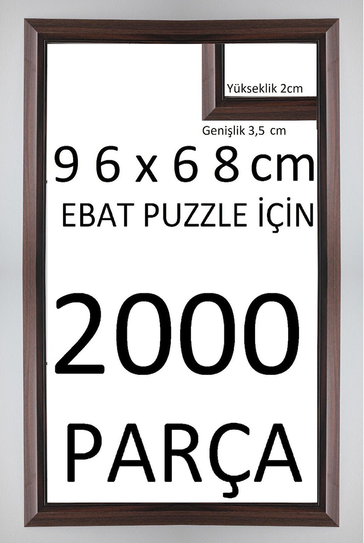 Sar Plus kahverengi 2000 parça 96x68 ebatında piramit modeli puzzle çerçevesi
