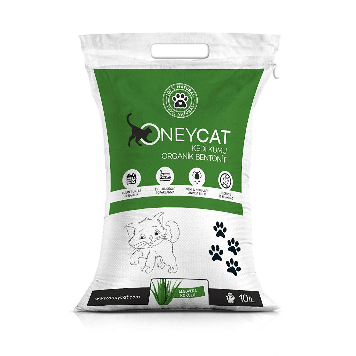 Oneycat Aleo Vera Kokulu 10lt. Ince Taneli Topaklanan Kedi Kumu